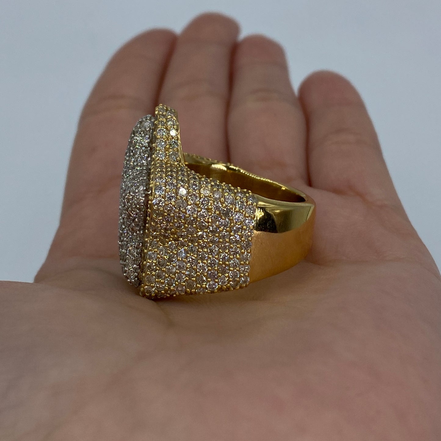 14K Custom Rounded Star Diamond Ring