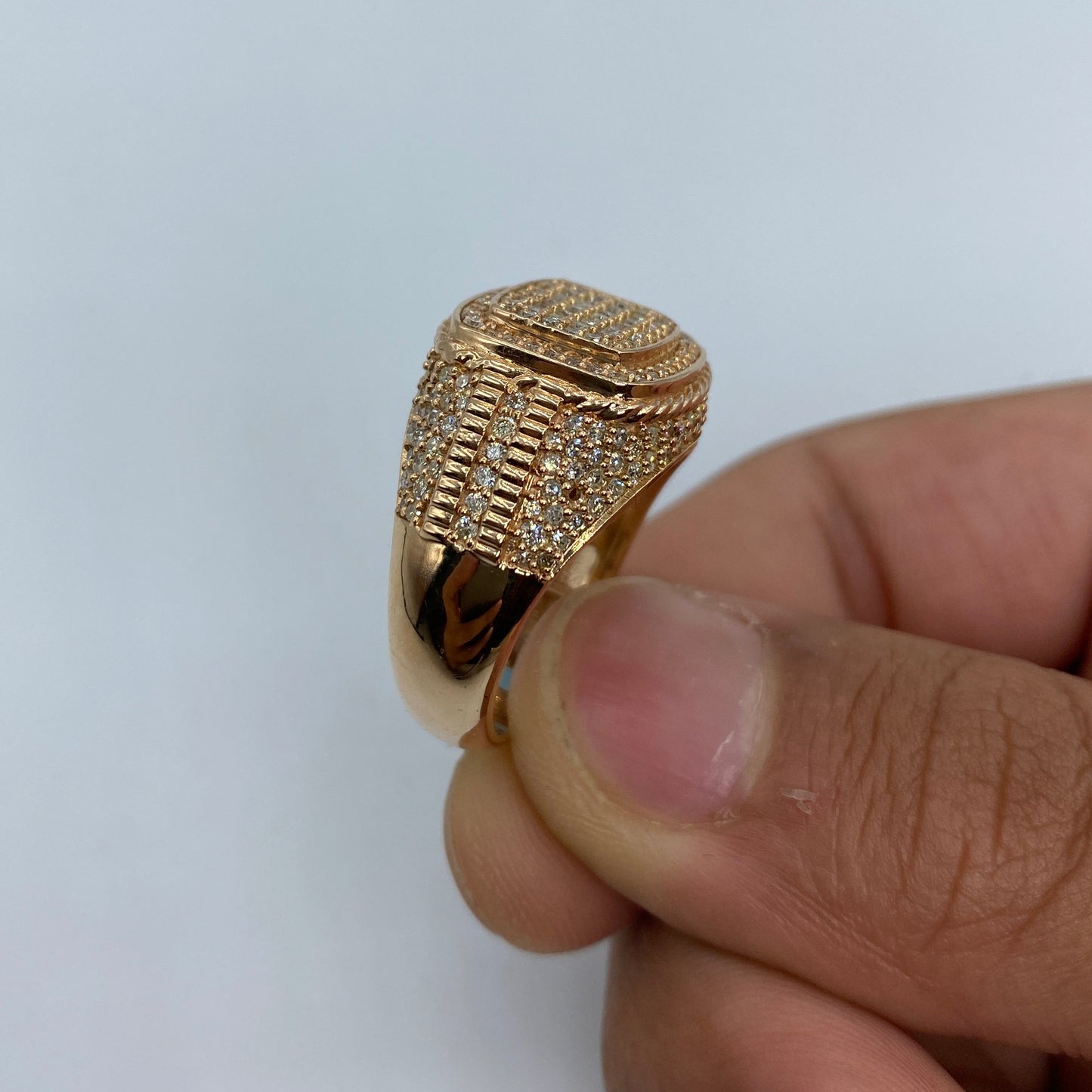 14K London Square Diamond Ring