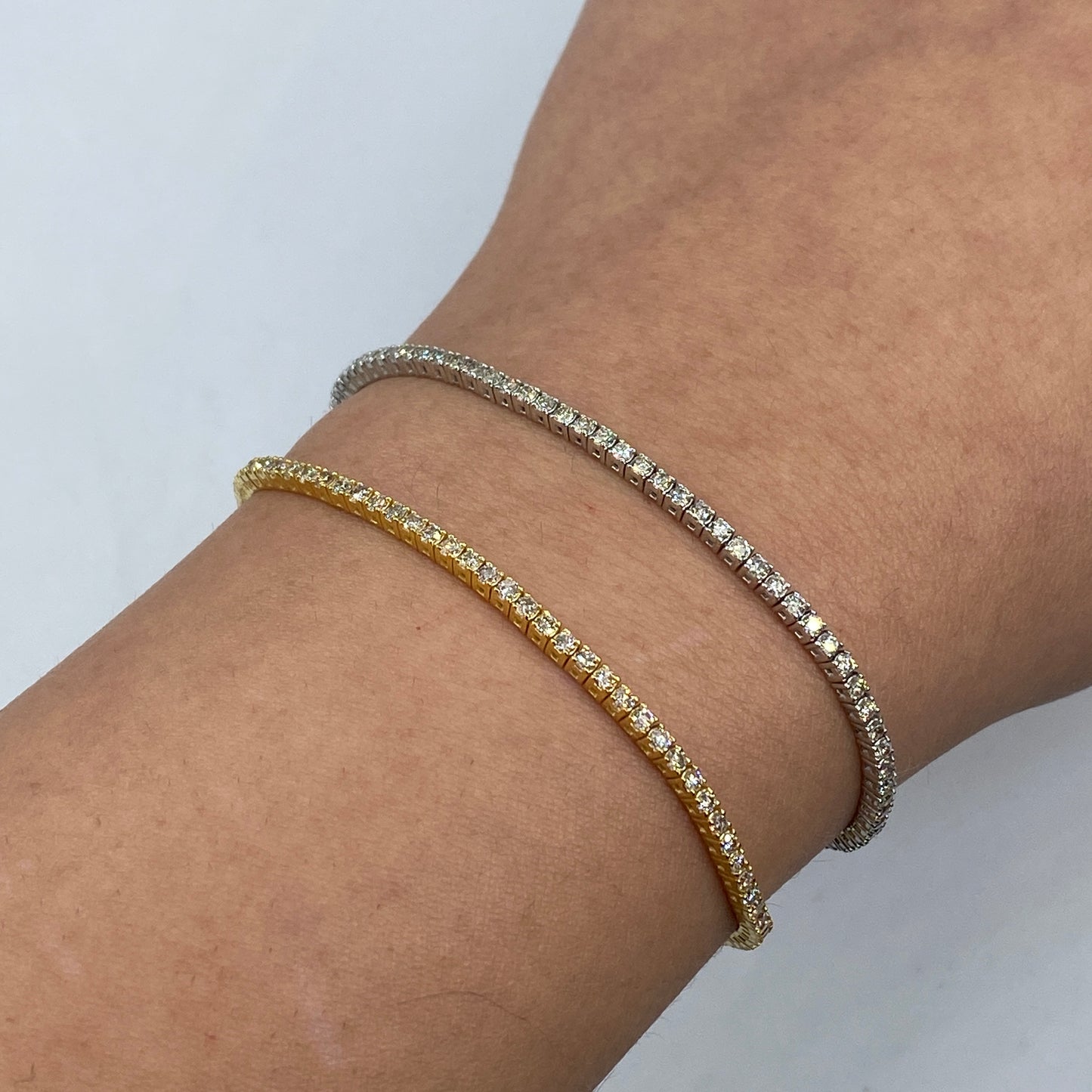 14K 2MM Diamond Tennis Bracelet 6.5-7"