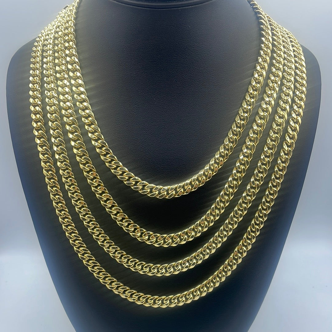 8mm cuban link chain solid deals gold