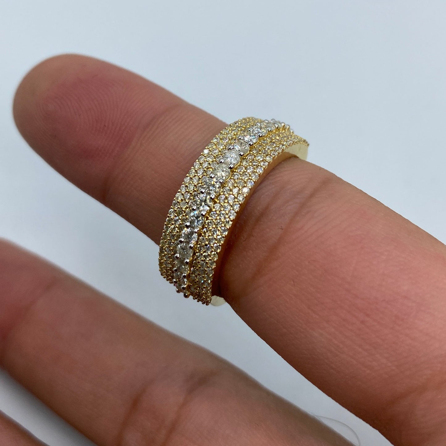 14K Big Stone Band Diamond Ring