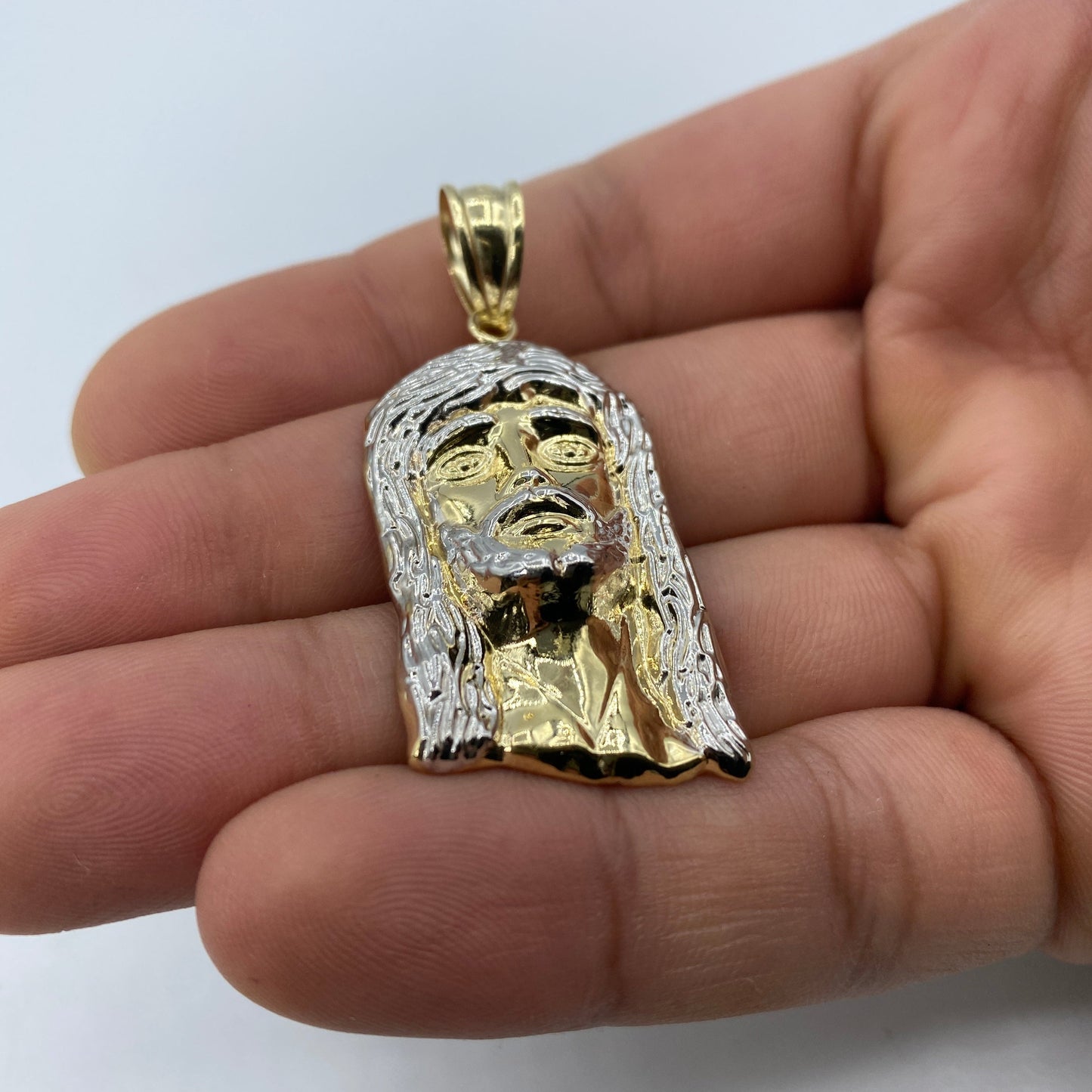 14K Jesus Head Pendant