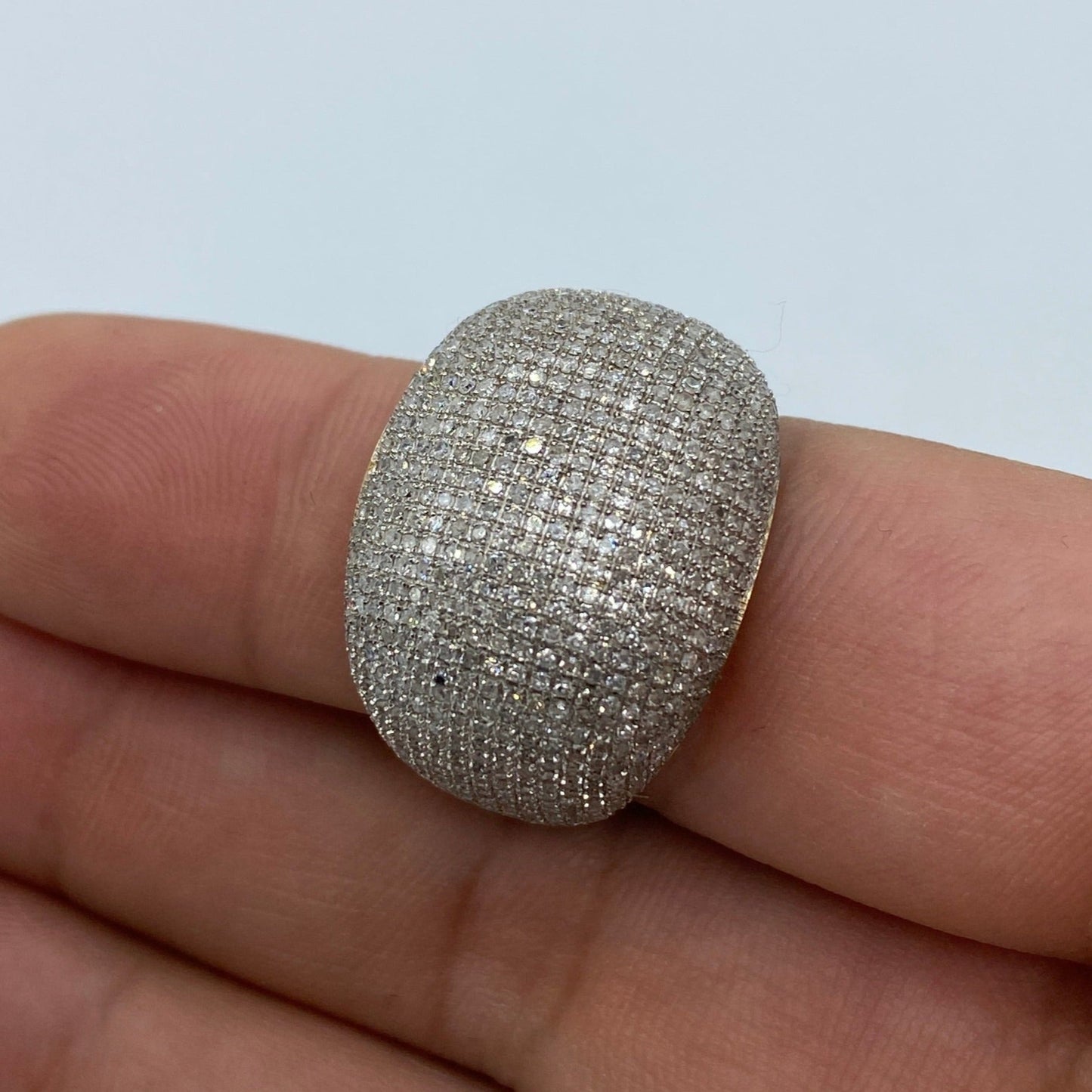 10K White Gold Dome Diamond Ring