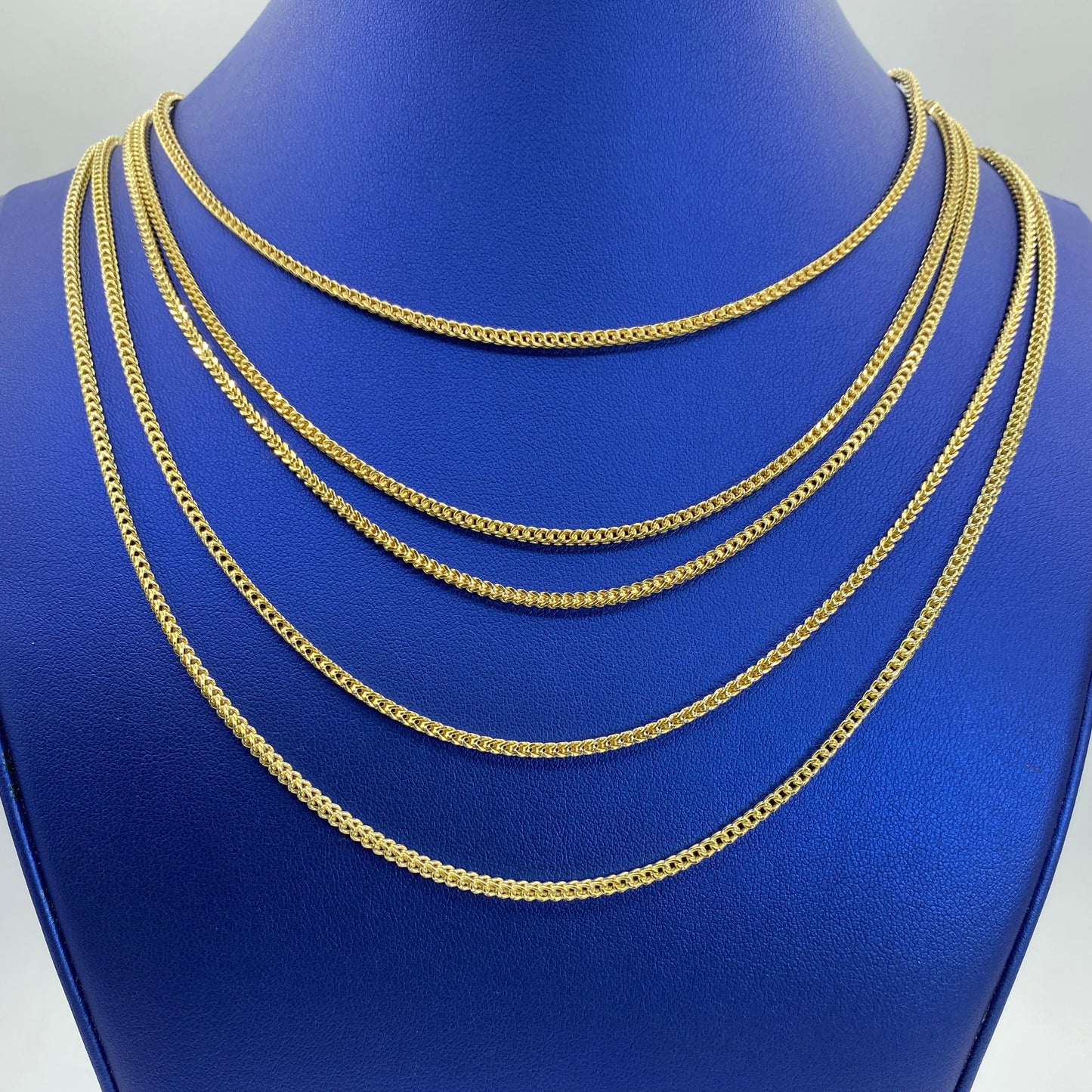 Franco Chain in Real 10K Yellow Gold Full Collection