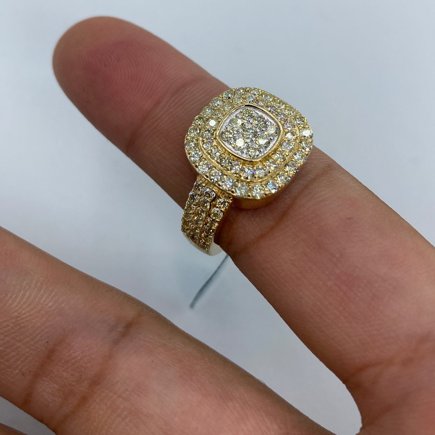 14K Square Madrid Diamond Ring