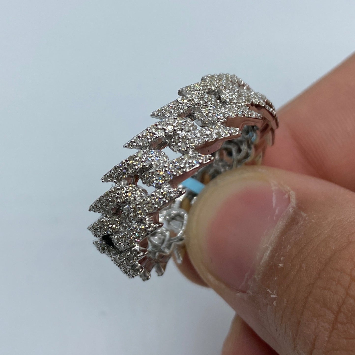 14K Gold 10MM Eternity Cuban Thorn Diamond Ring