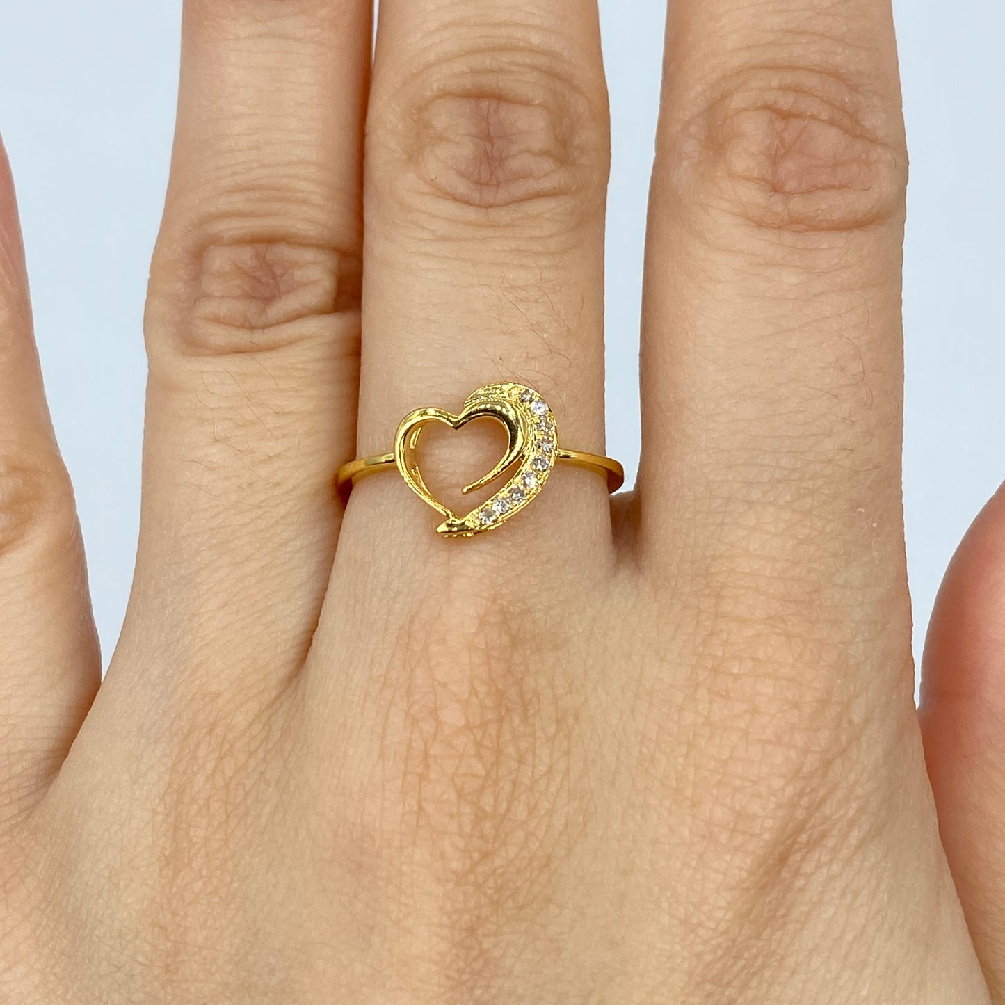 14K Lover Heart Diamond Ring