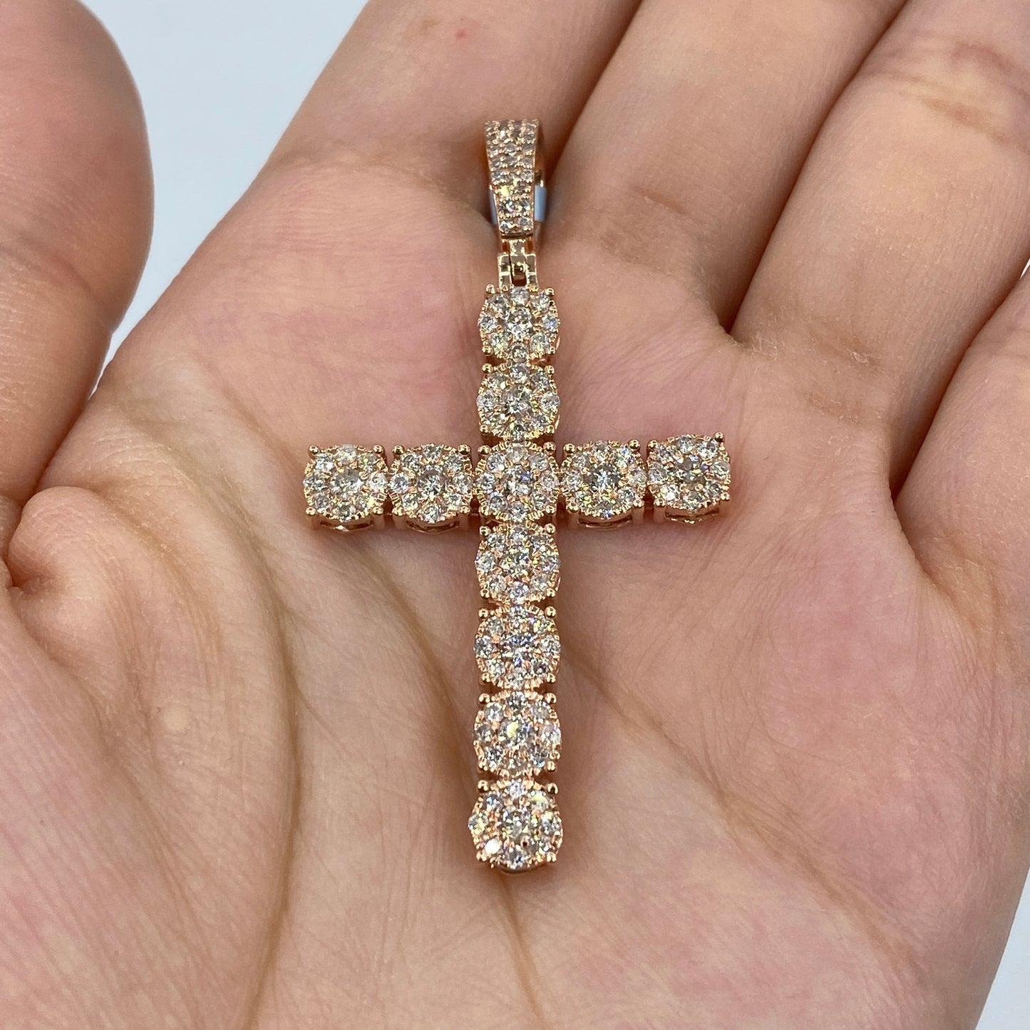 14K Cross Diamond Pendant