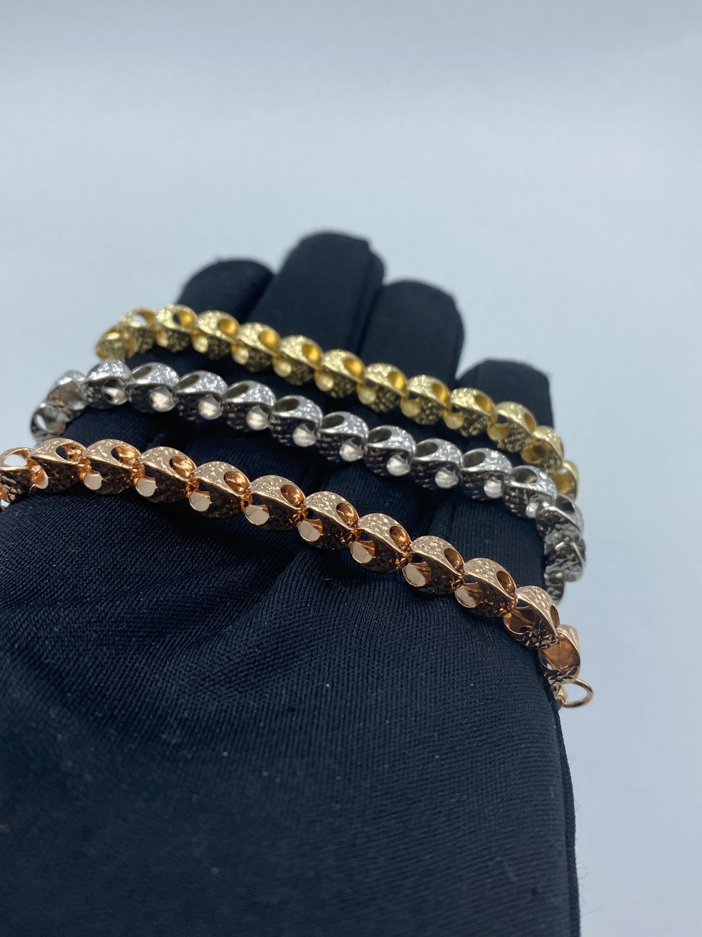 14K 6MM Round Link Bracelet 7.5"