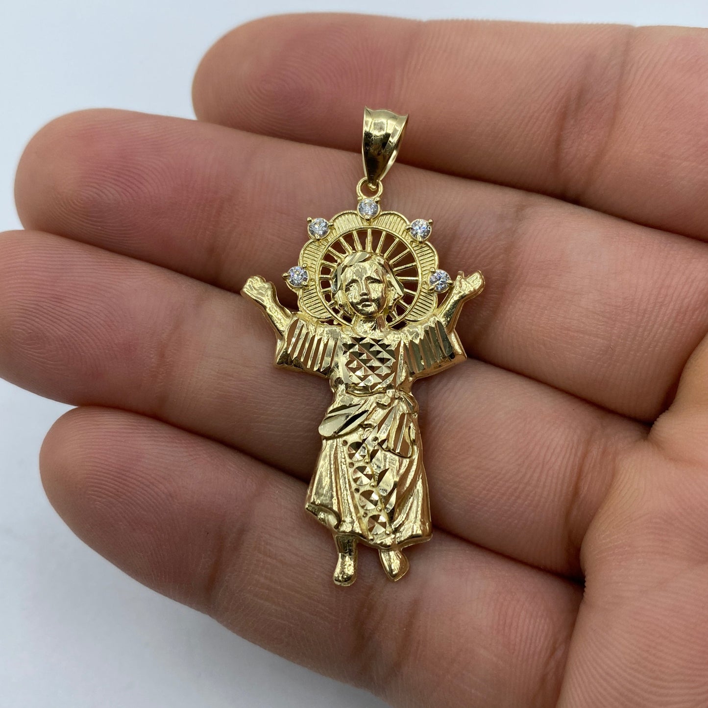 14K Baby Jesus Pendant 1.8"