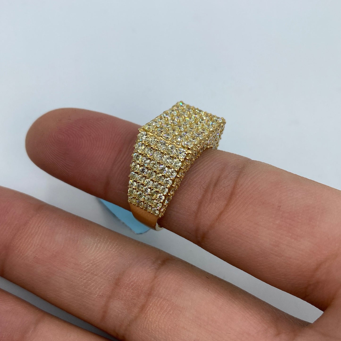 14K Rectangle Ice Diamond Ring