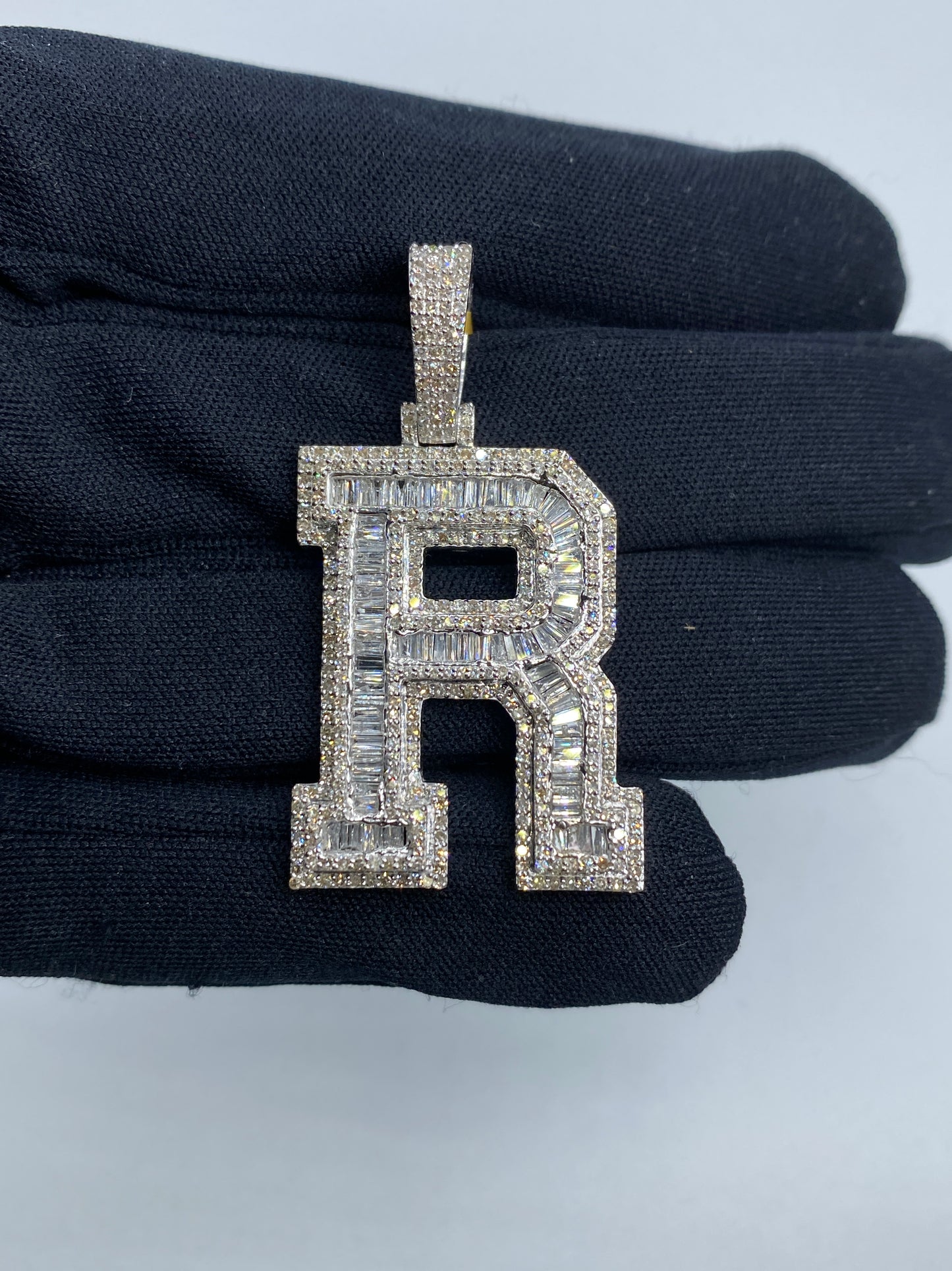 Initial R Baguette Pendant
