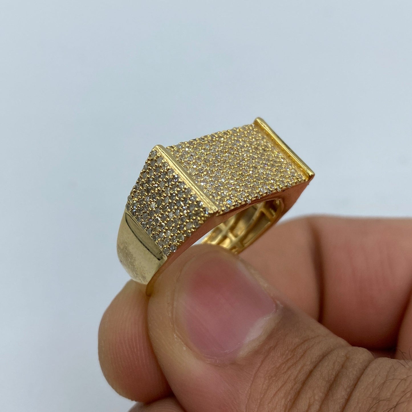 10K Rectangle Olympian Diamond Ring