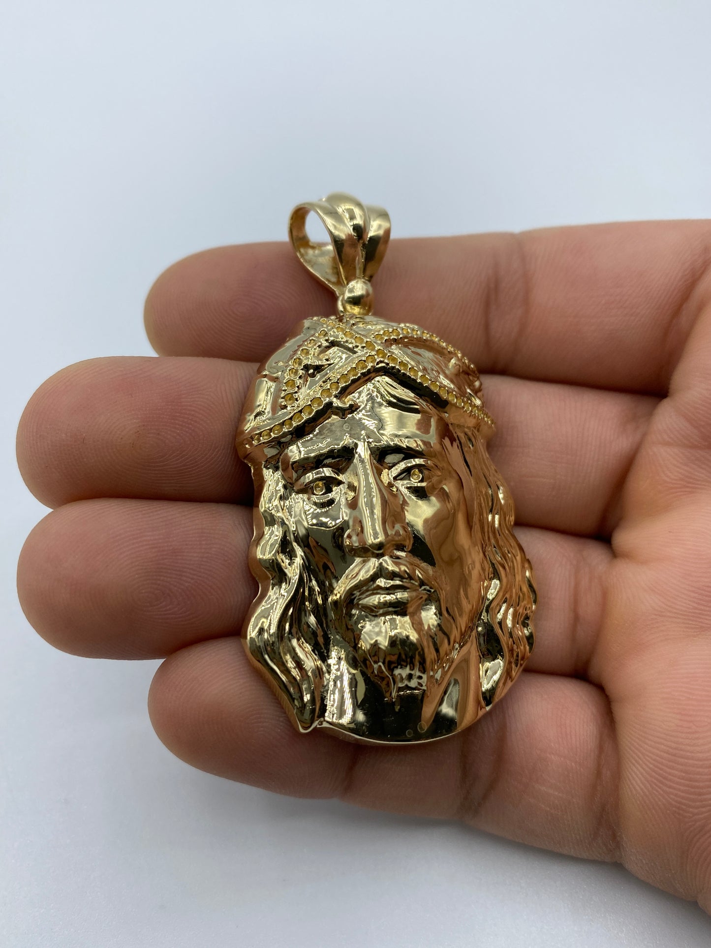 14K Jesus Head Pendant 2.5"