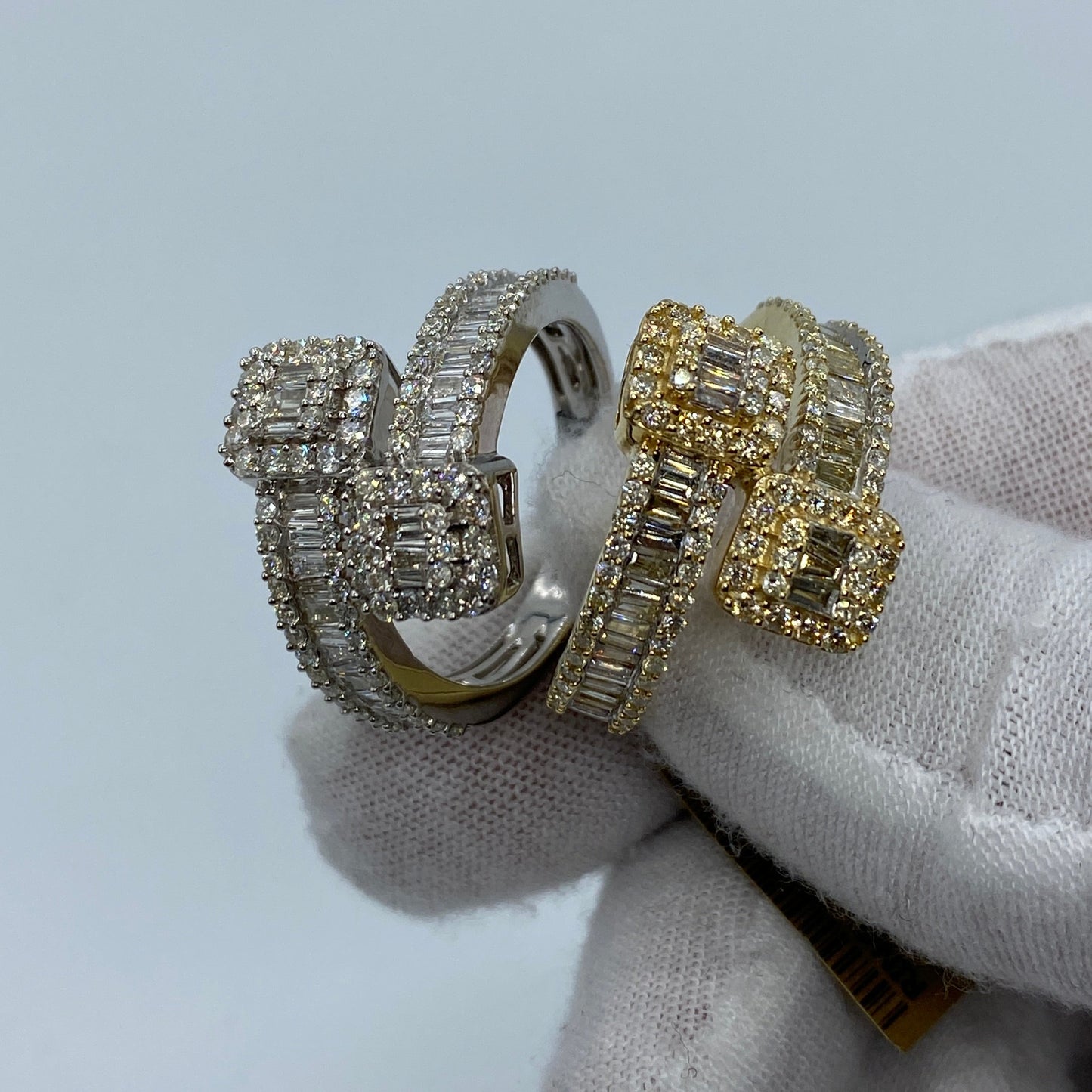 10K Wrap Diamond Baguette Ring