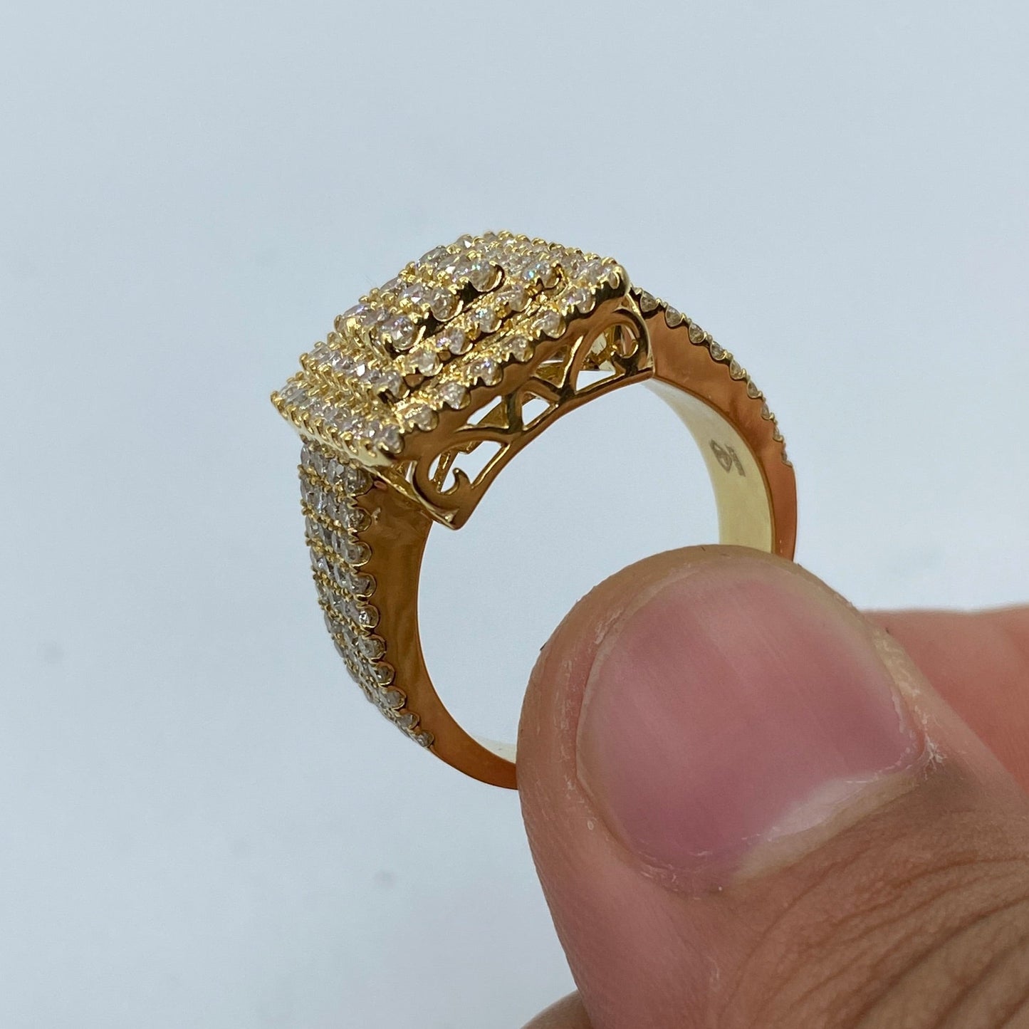 10K Square Love Diamond Ring