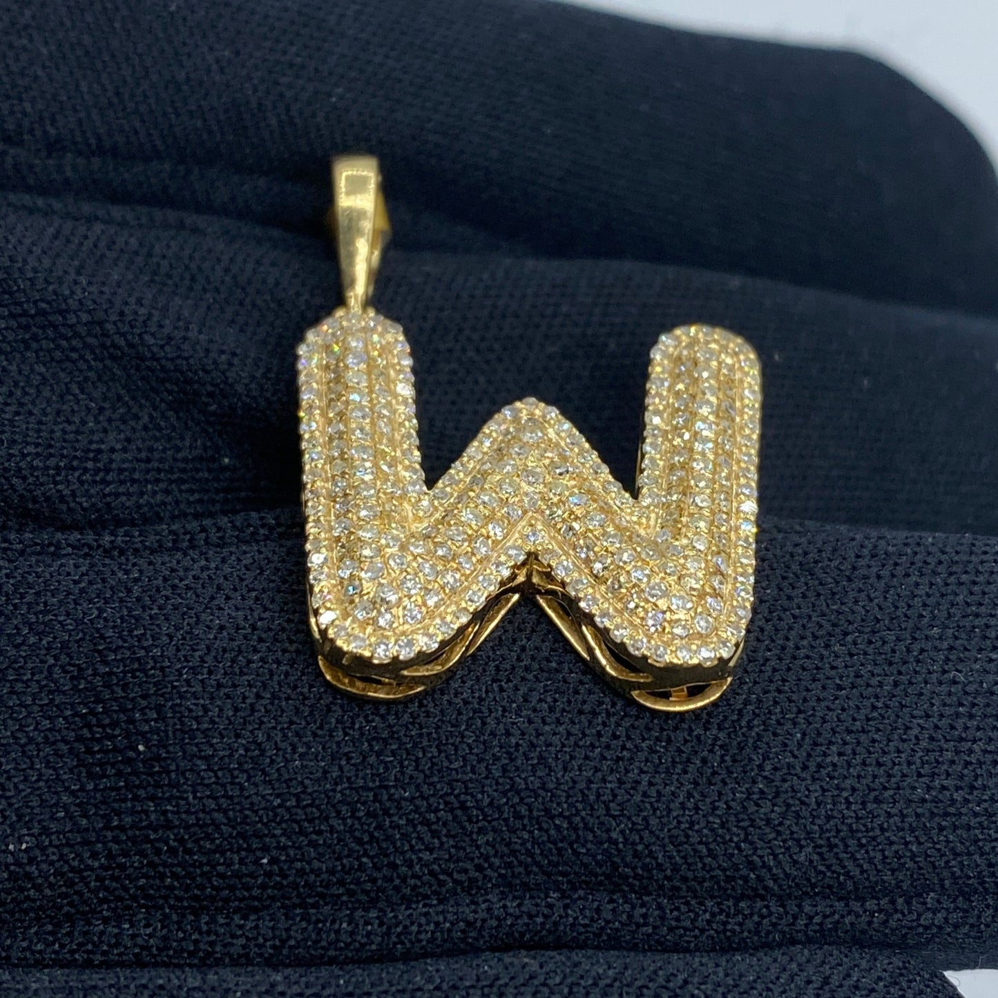 Initial W Bubble Pendant