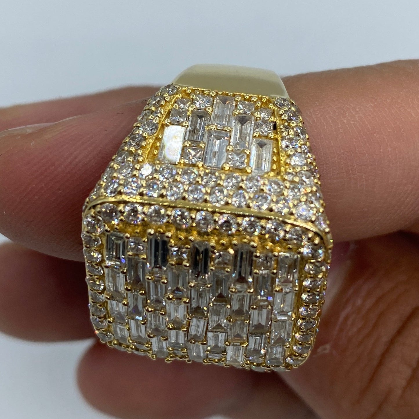 14K Emerald-Cut Square Diamond Baguette Ring