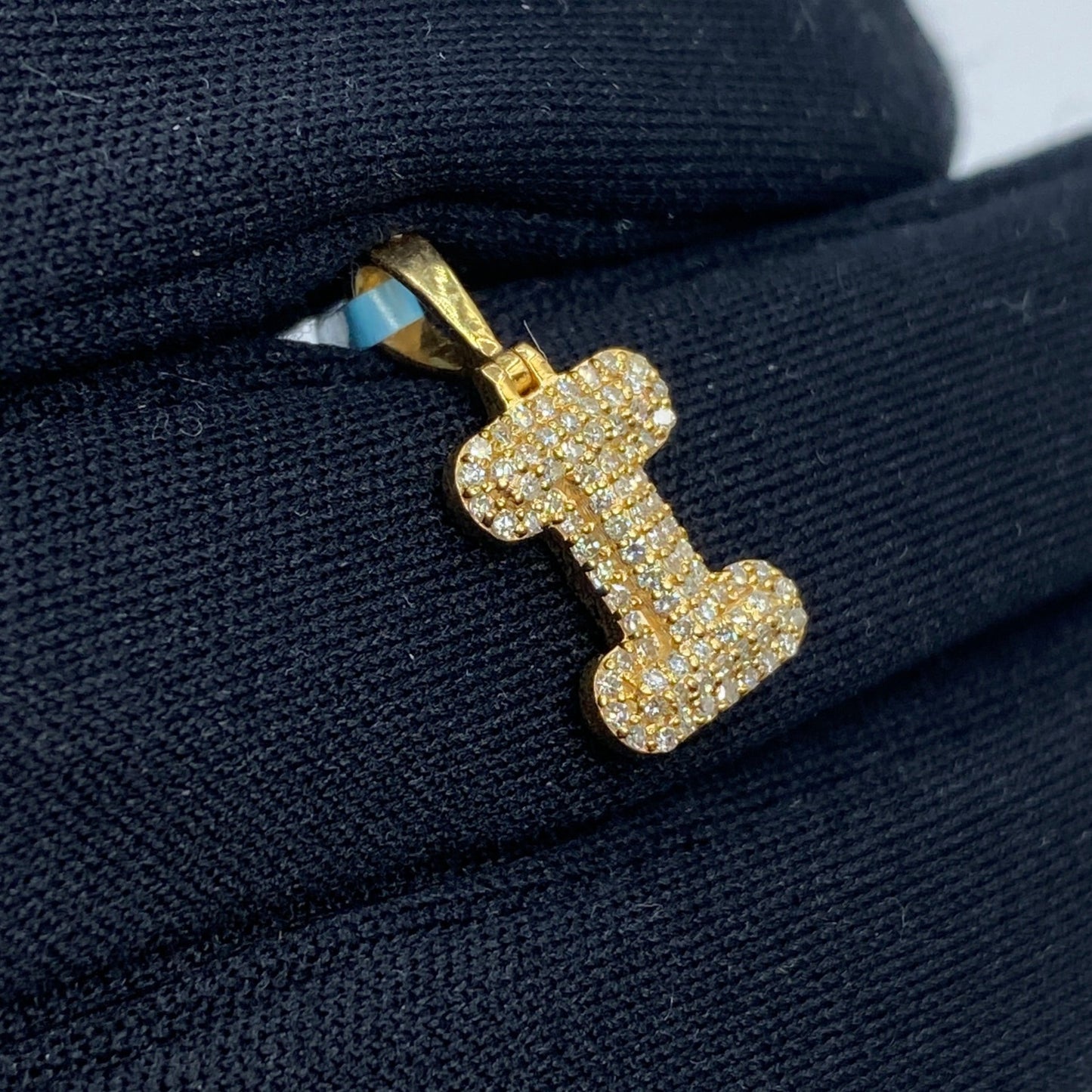 14k Initial I Bubble Pendant
