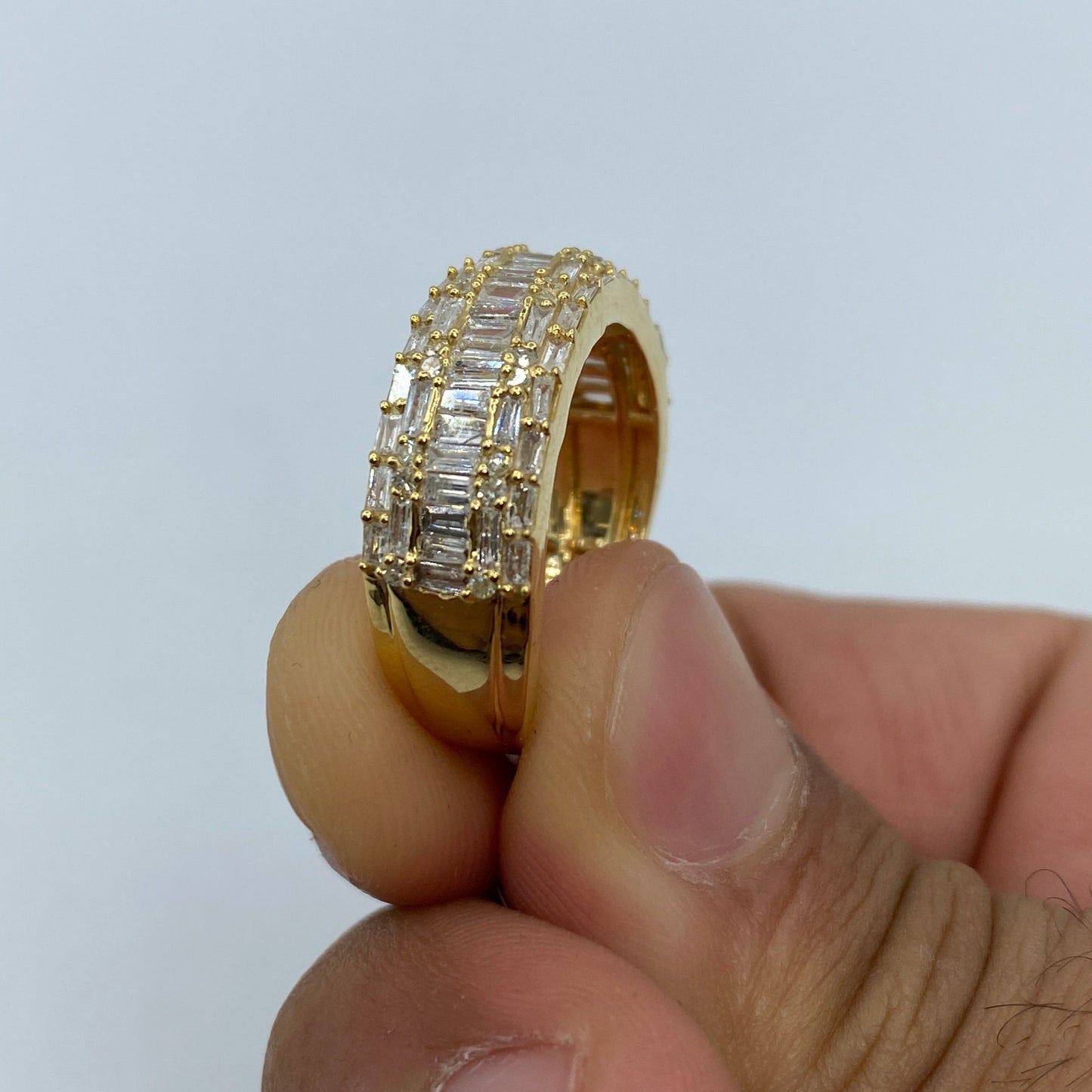 10K Yellow Gold Diamond Baguette Band