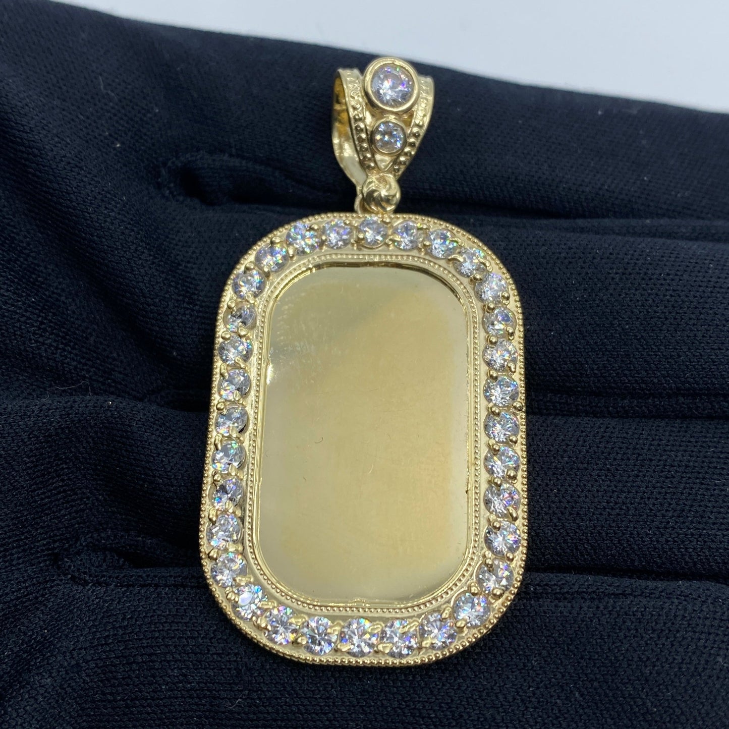 10K Rounded Rectangle Picture Photo Pendant