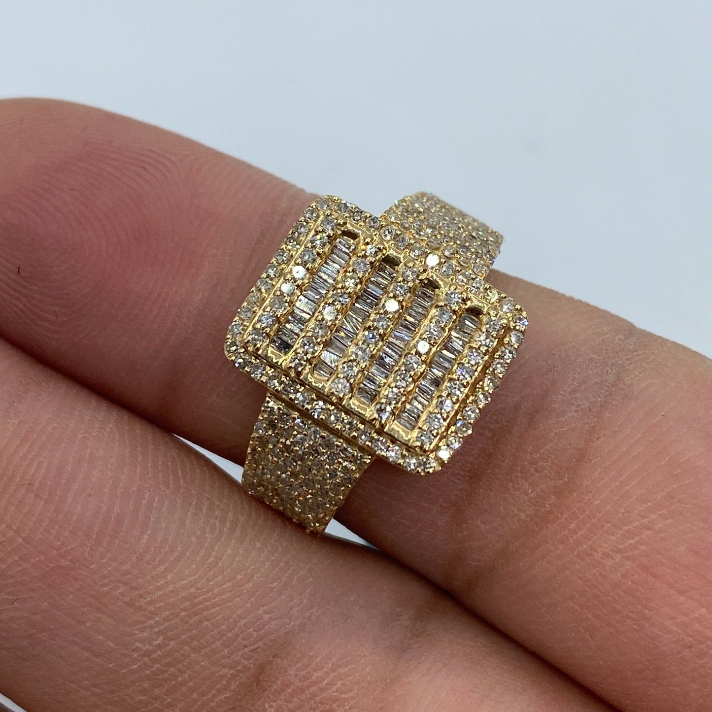 14K Rectangle Baguette Ring 1.9ct