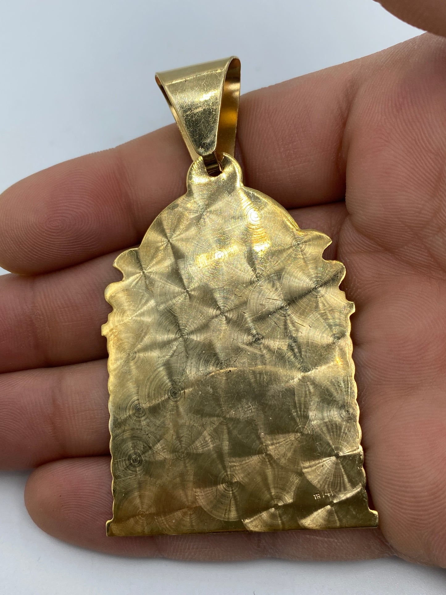 14K Saint Barbara Medallion Pendant 3.0"