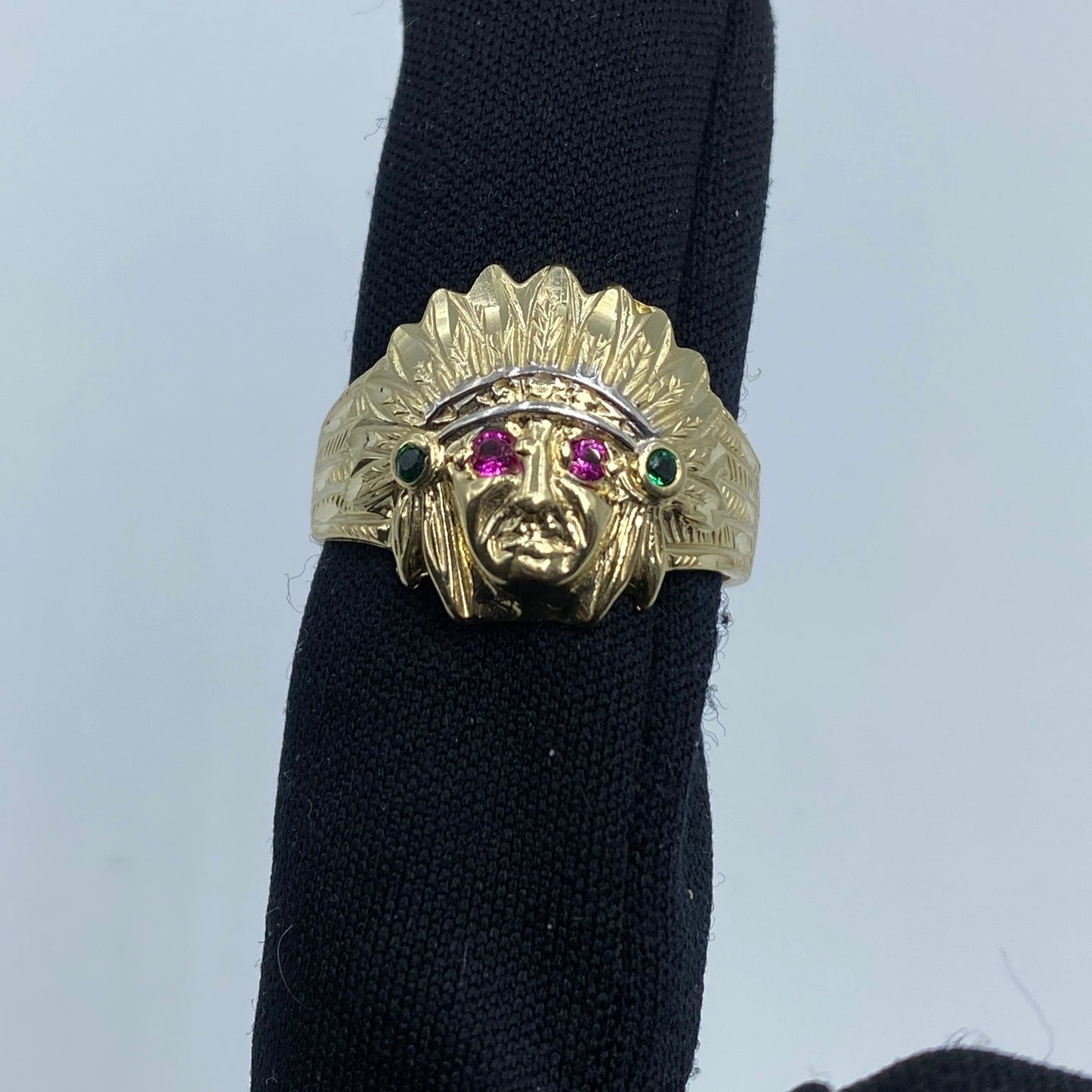 14K Indian Chief Ring