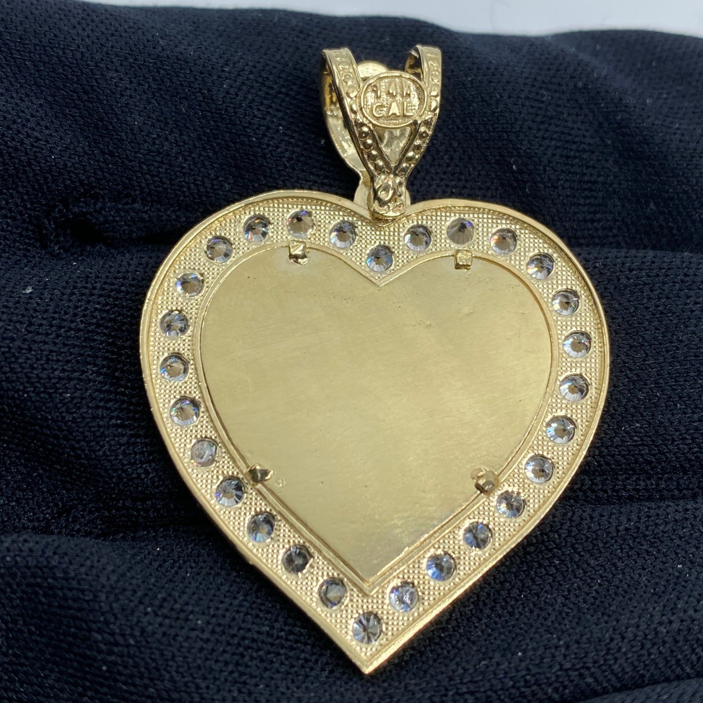 14K Heart Picture Photo Pendant