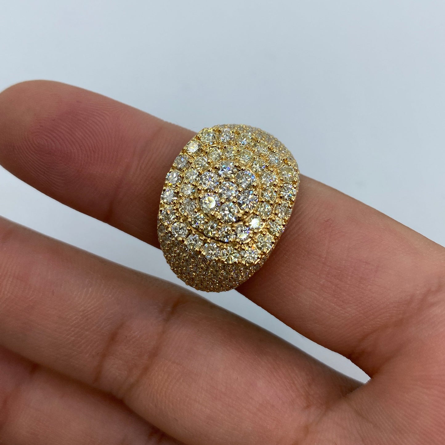 14K Rounded Square Jumbo Diamond Ring