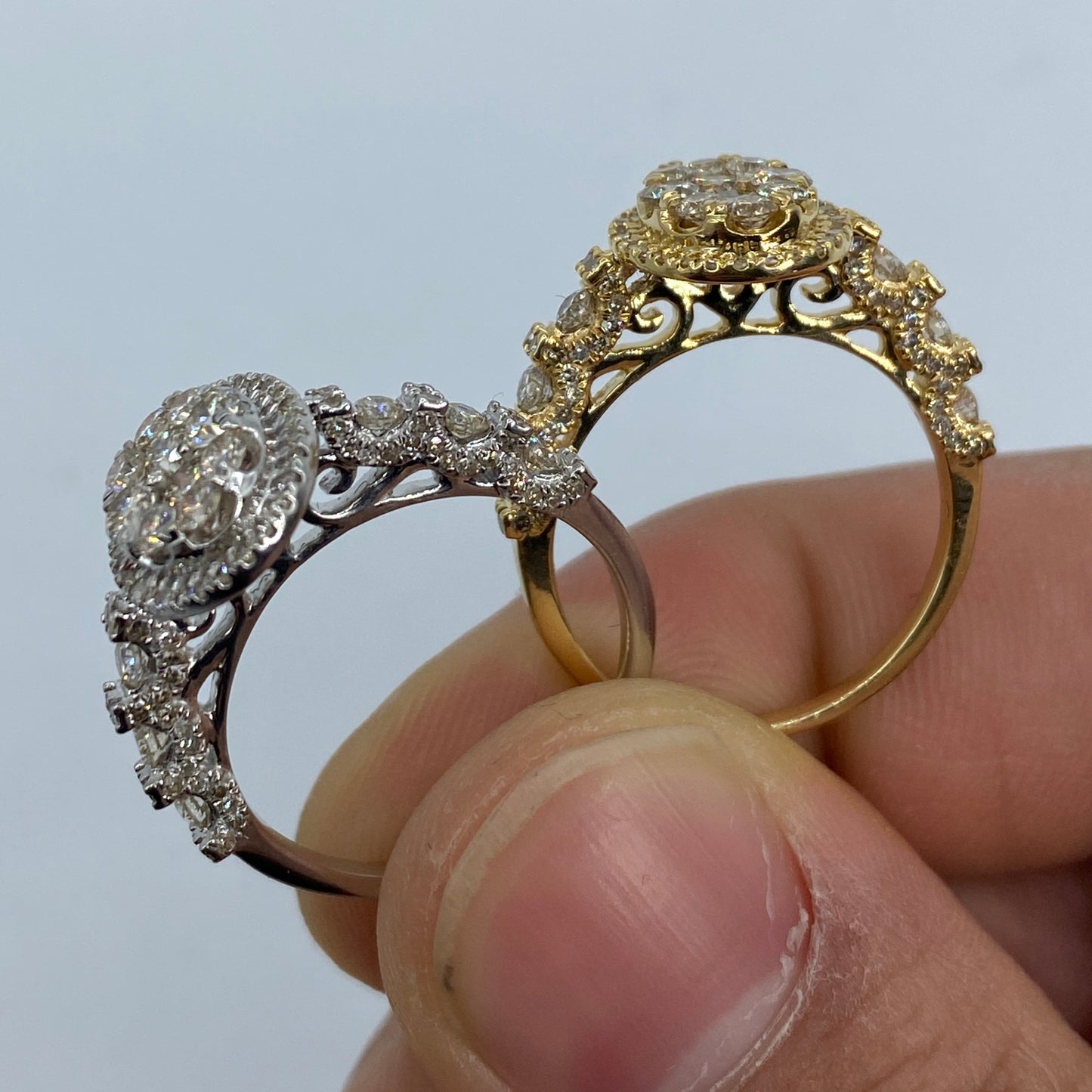 14K Princess Oval Diamond Engagement Ring