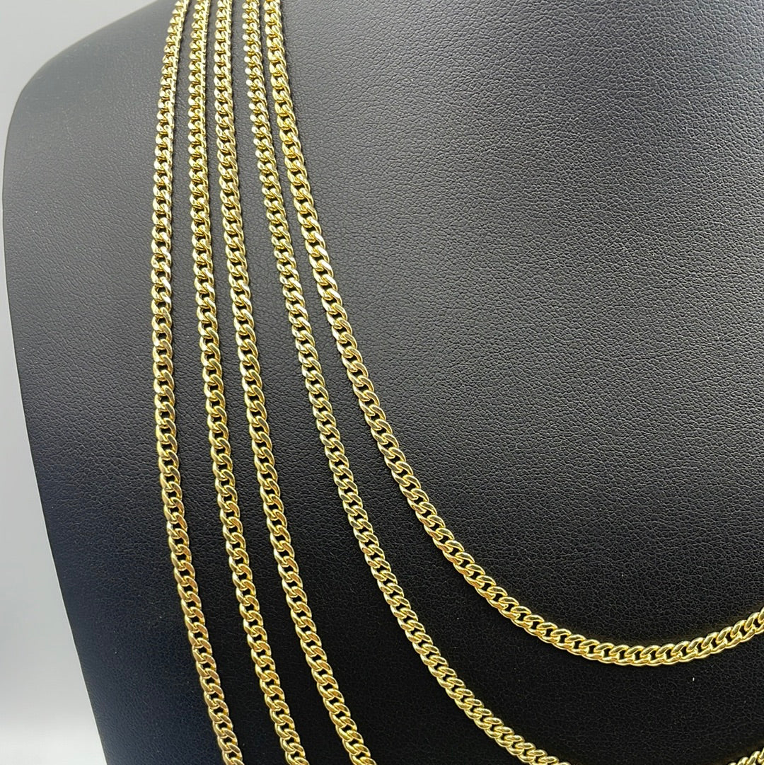 14K Gold 3MM Miami Cuban Link Chain 18-26”