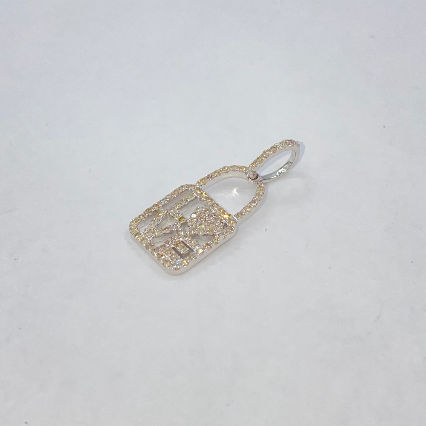 14K Love Lock Diamond Pendant