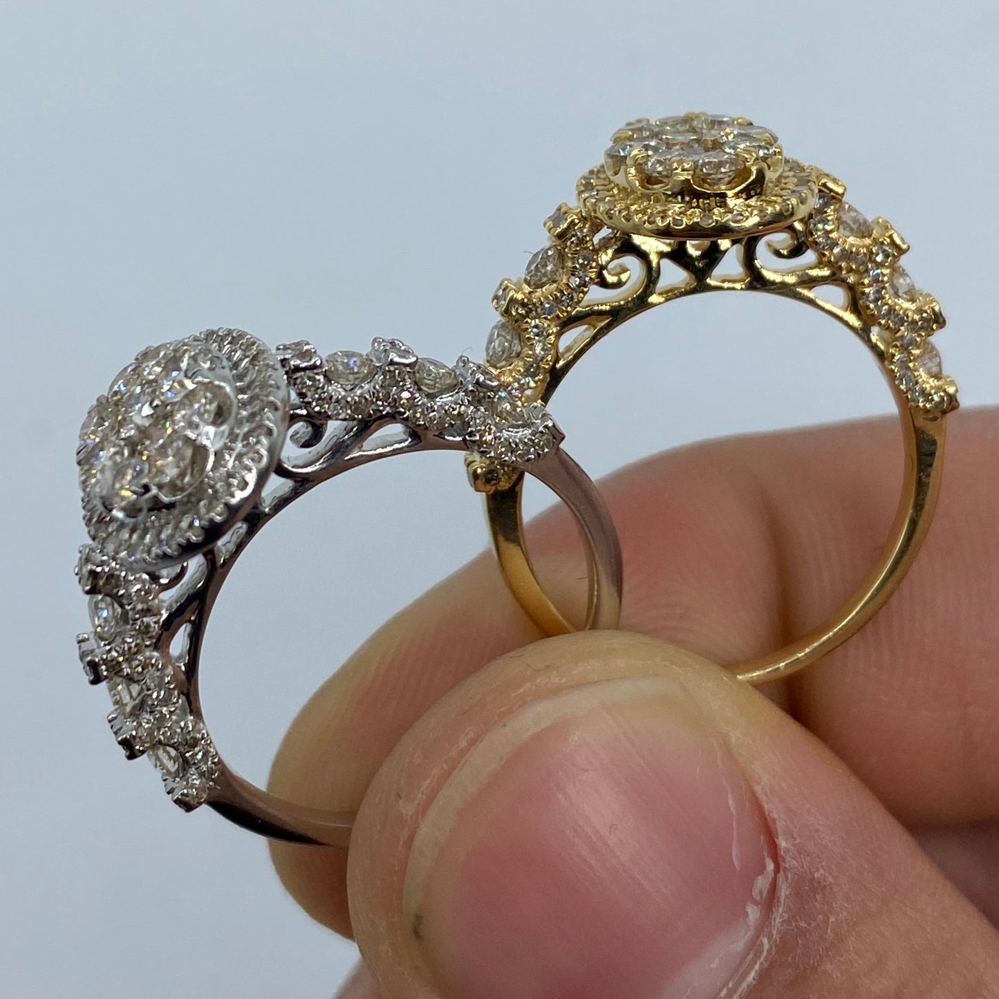 14K Oval Diamond Engagement Ring