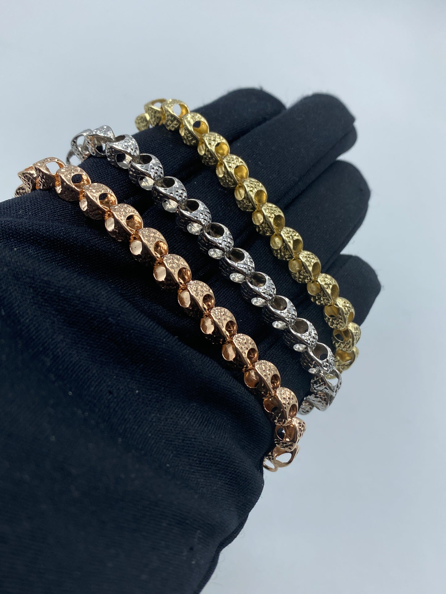 14K 6MM Round Link Bracelet 7.5"