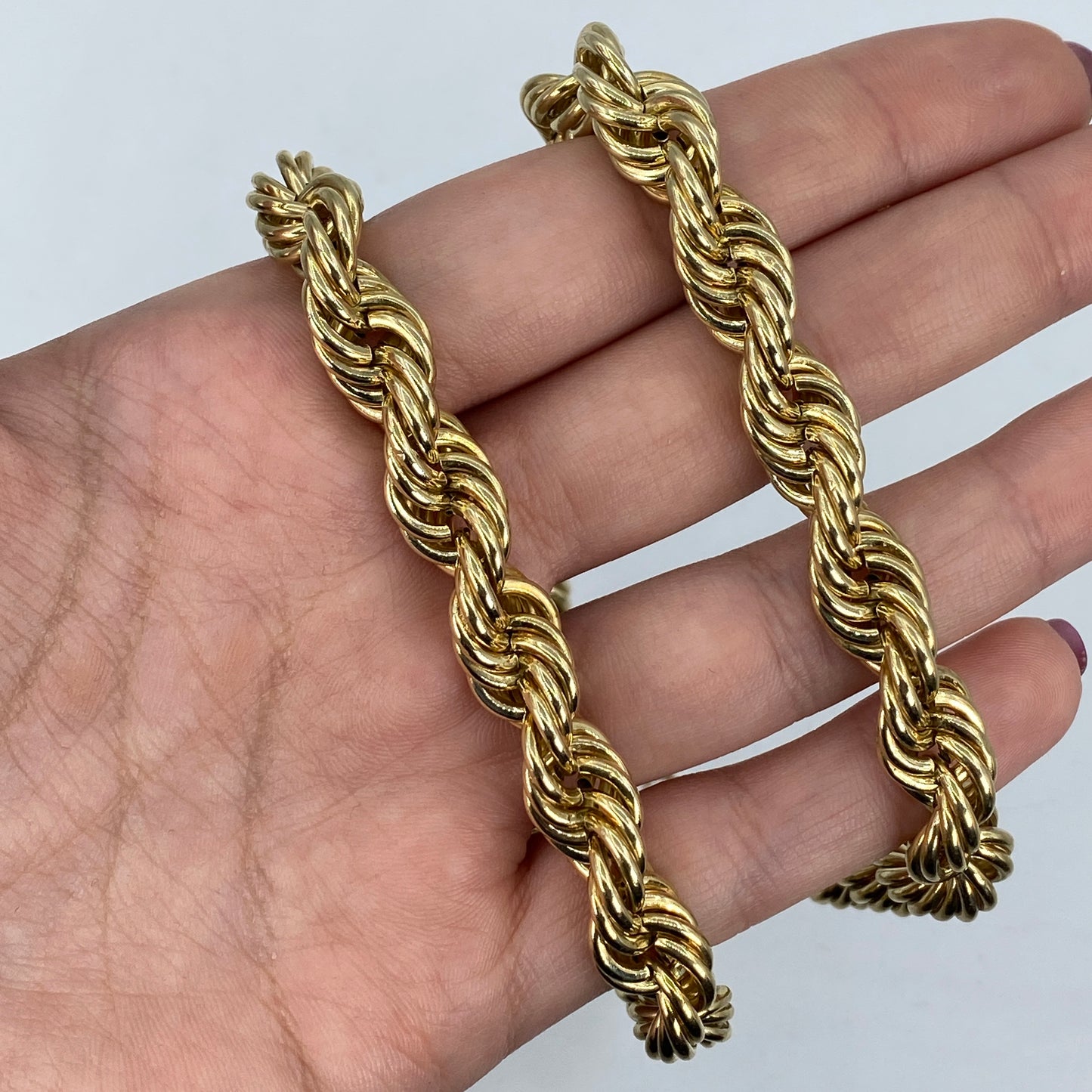 10K 10MM Bold Rope Chain 23"