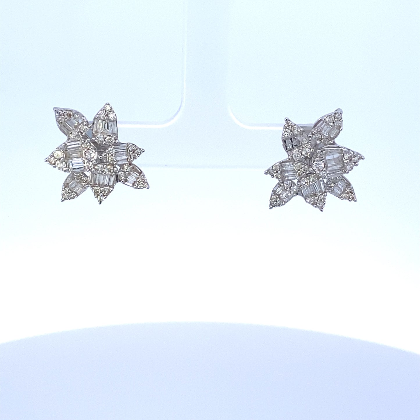 14K Bridal Diamond Baguette Earrings