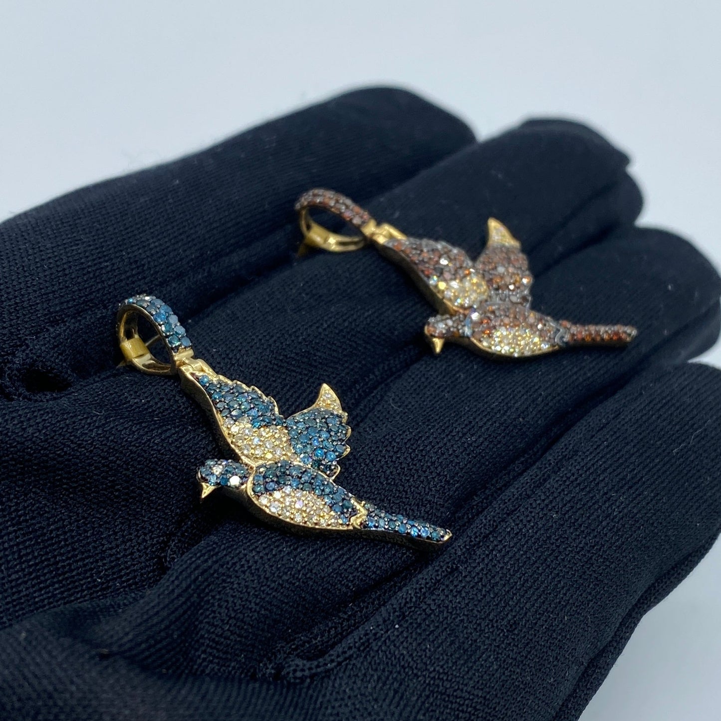 10K Flying Bird Diamond Pendant