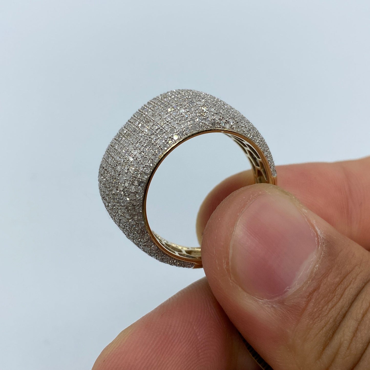 10K White Gold Dome Diamond Ring