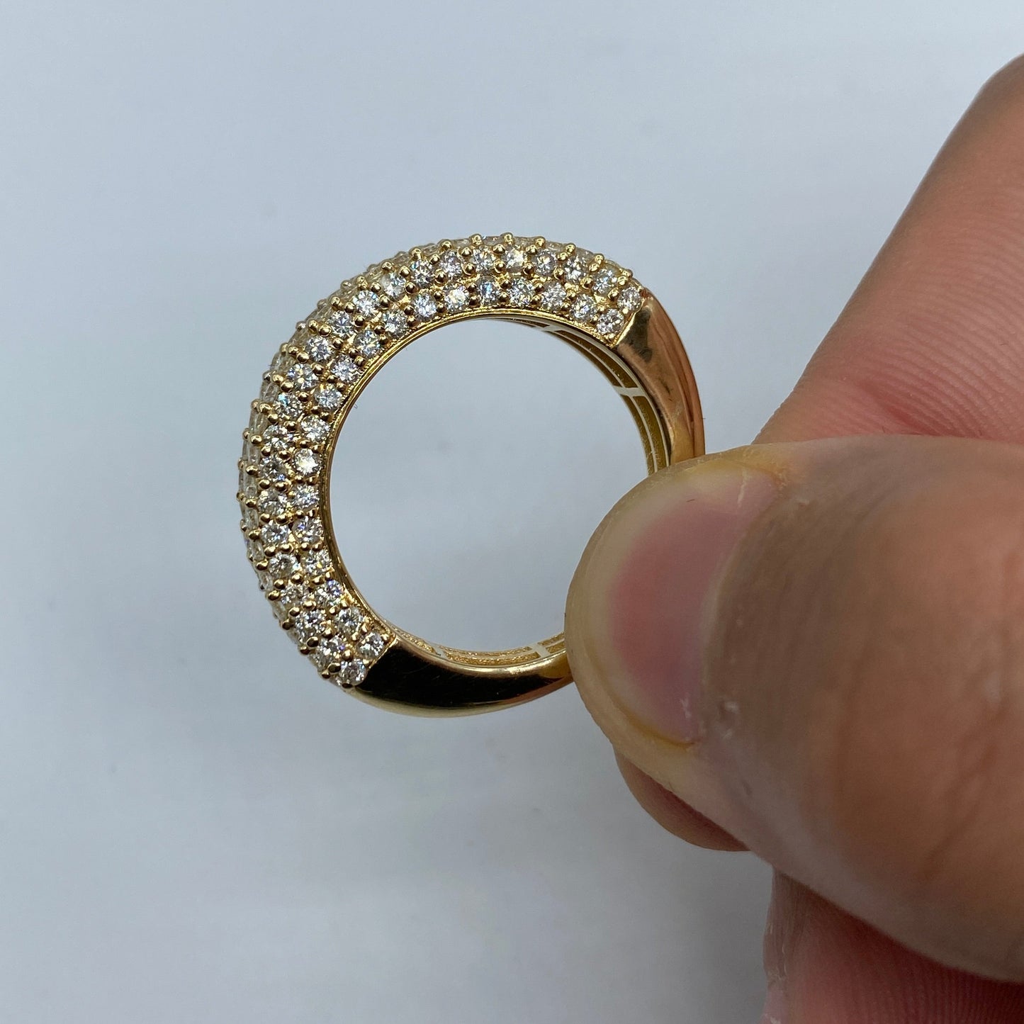 14K Diamond Baguette Center Ring