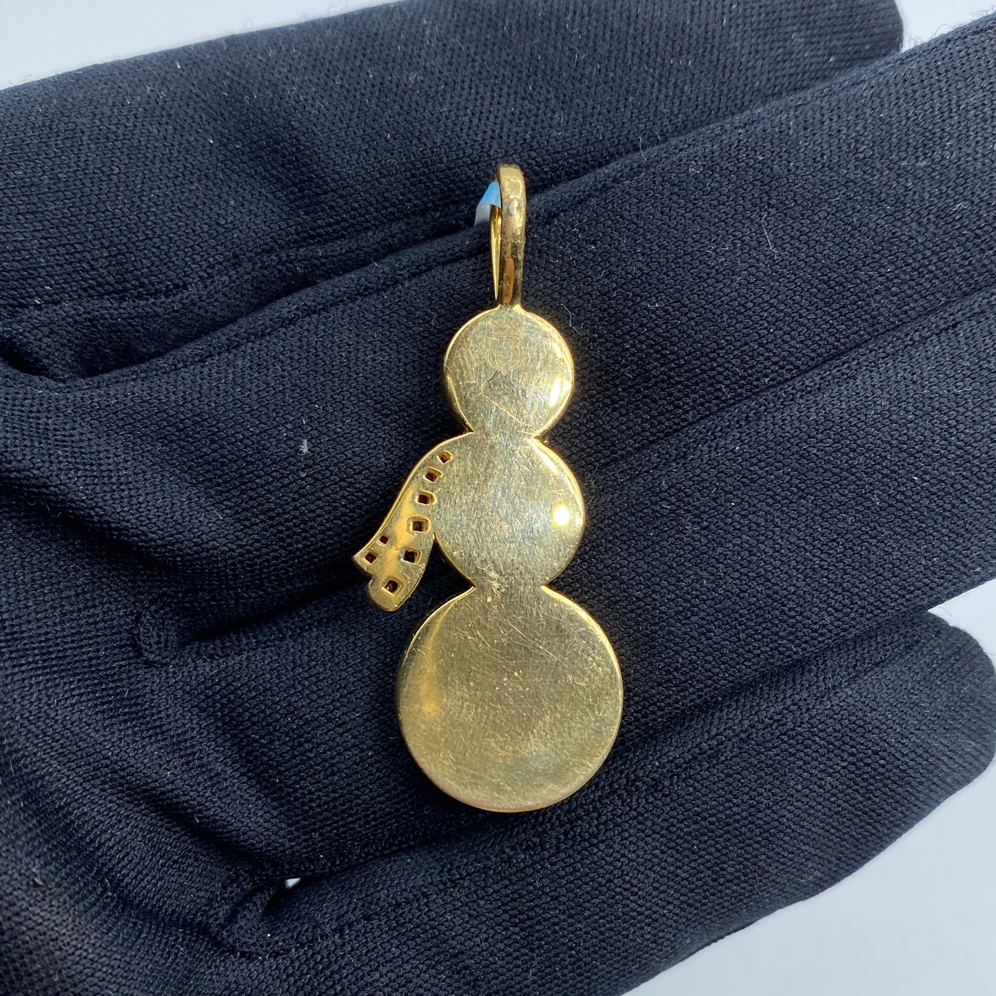 14K Snowman Diamond Pendant
