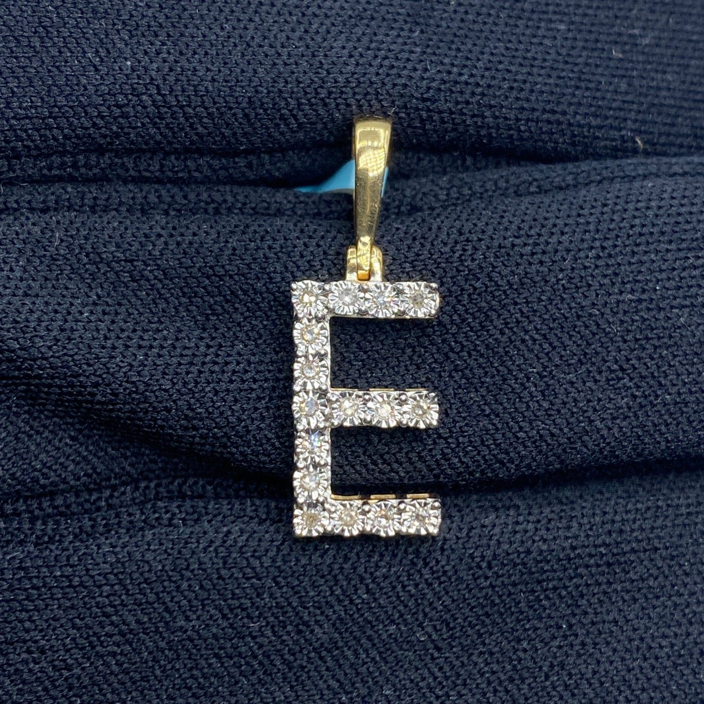 14k Single Stone Initial E Pendant
