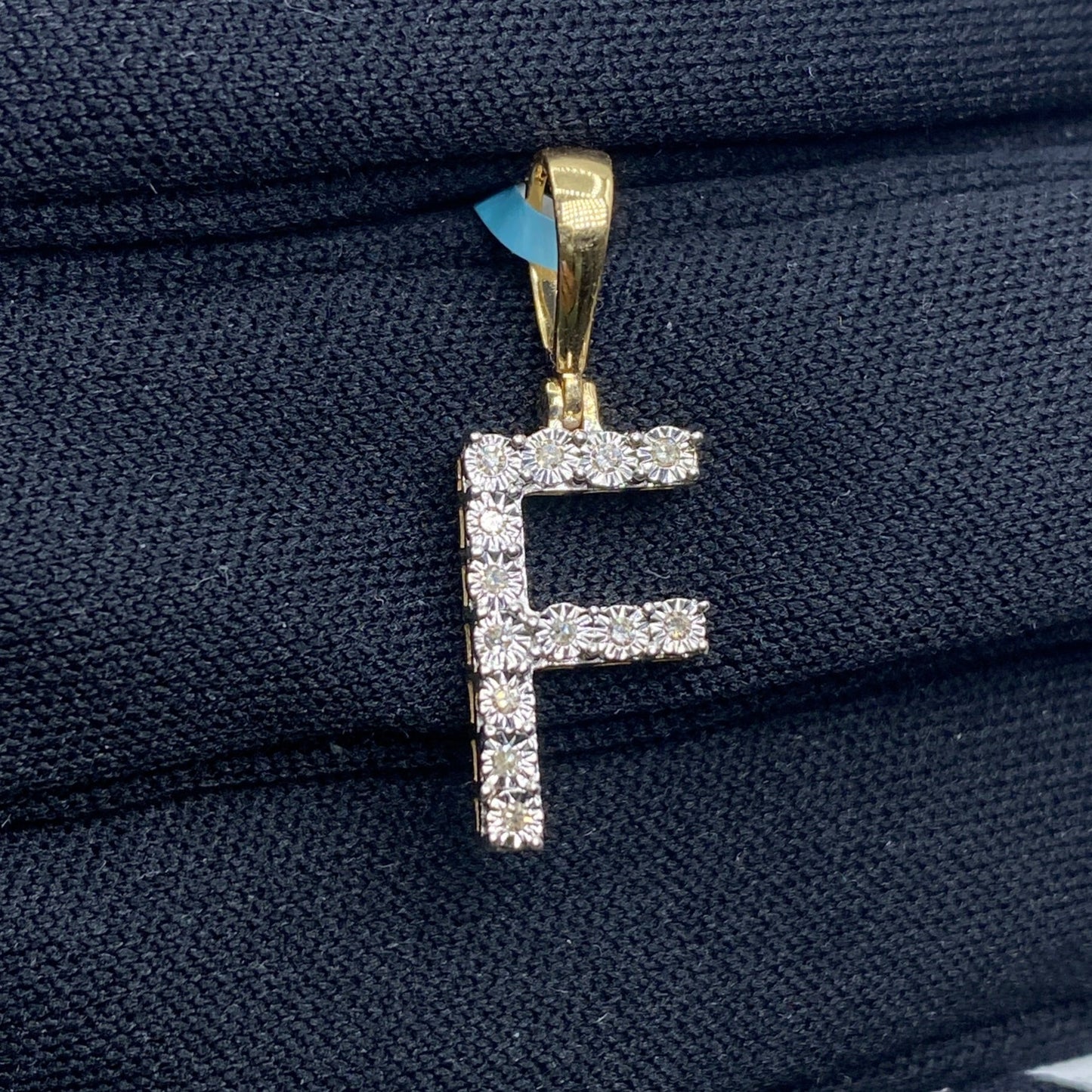 14k Single Stone Initial F Pendant