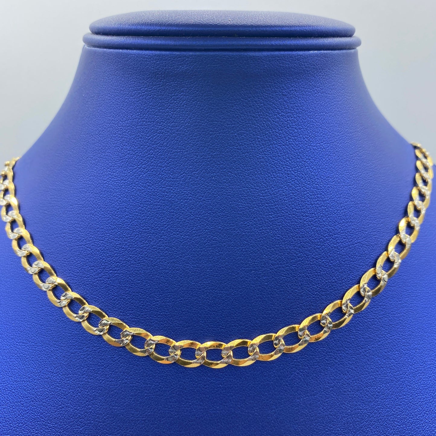 14K 7MM Flat Cuban Link Chain 18-26"