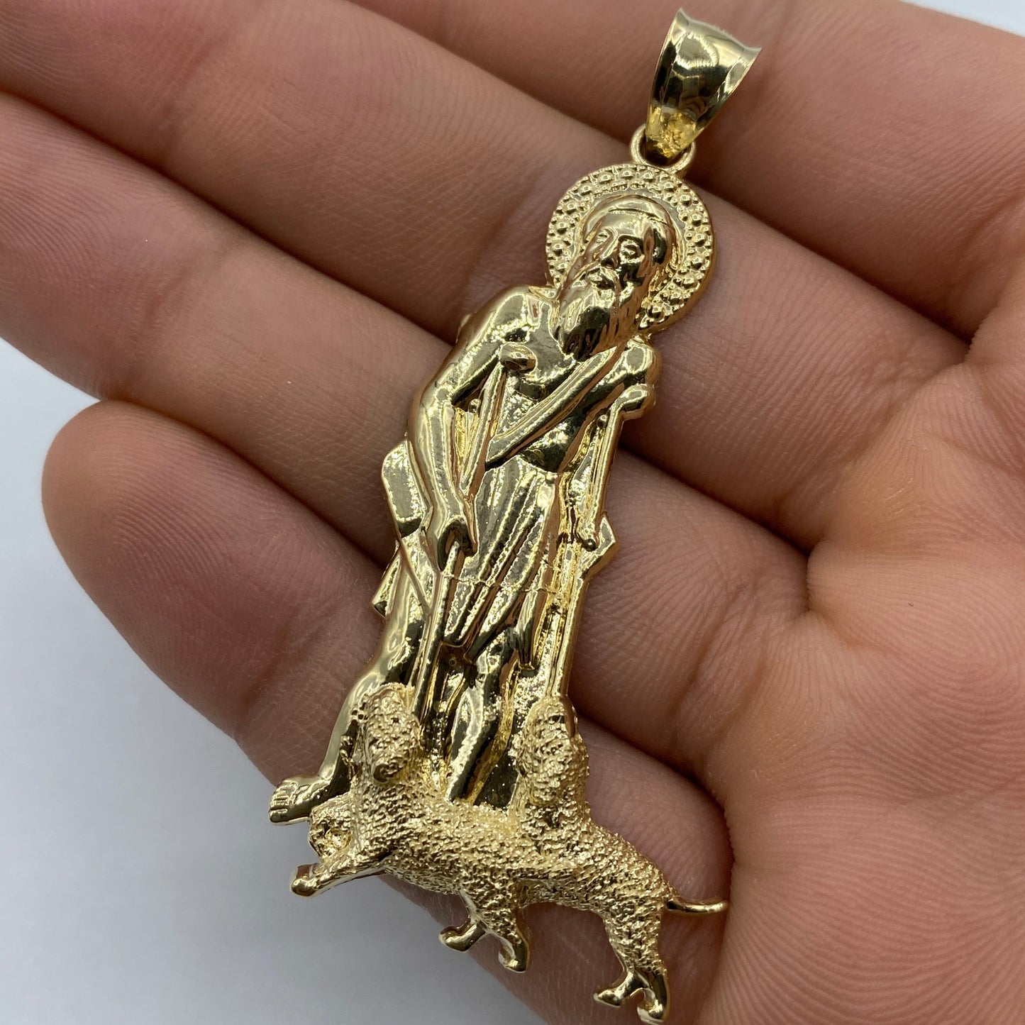 14K Saint Lazarus Pendant 2.5"