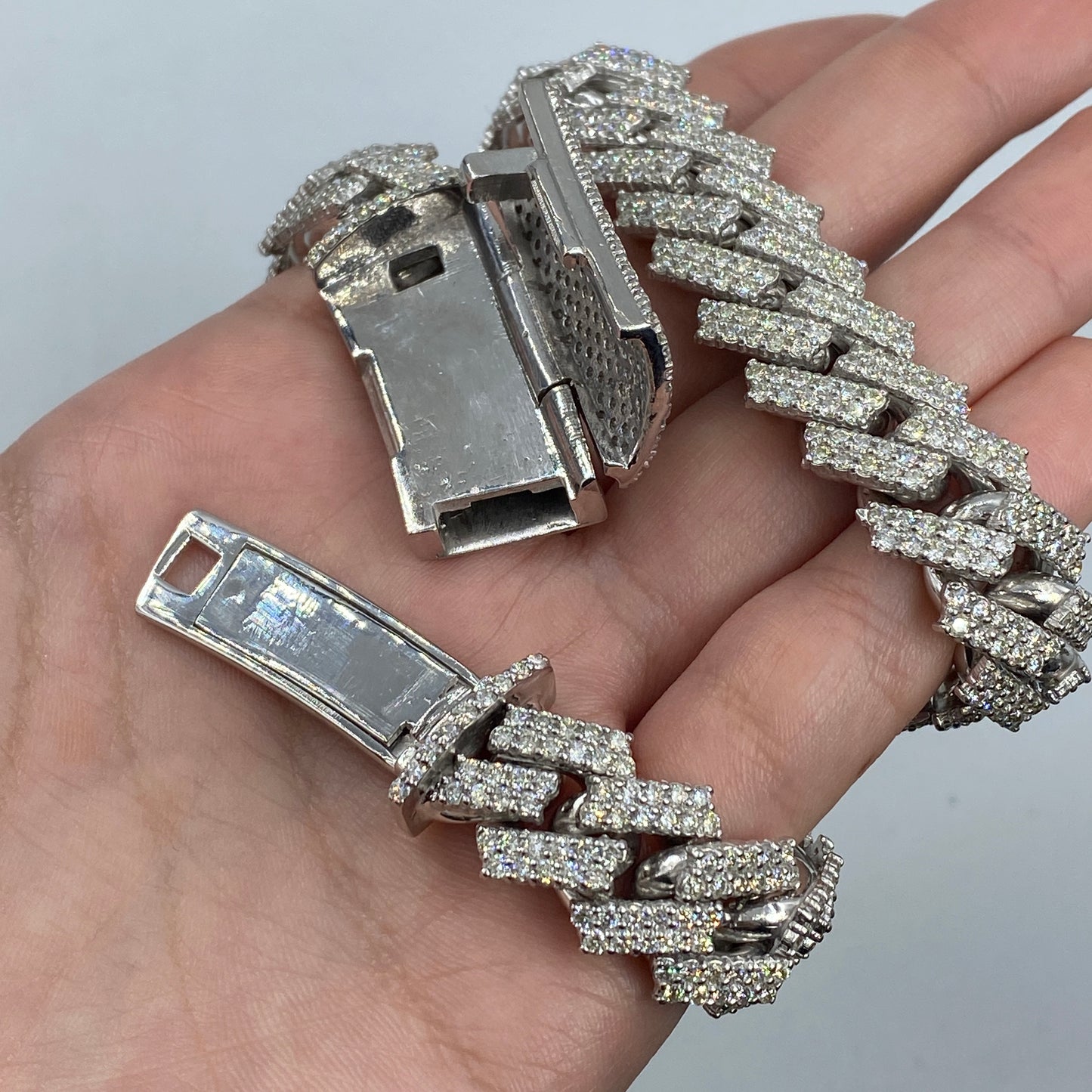 14K 15MM Jumbo Iced Razor Cuban Link Chain 16"