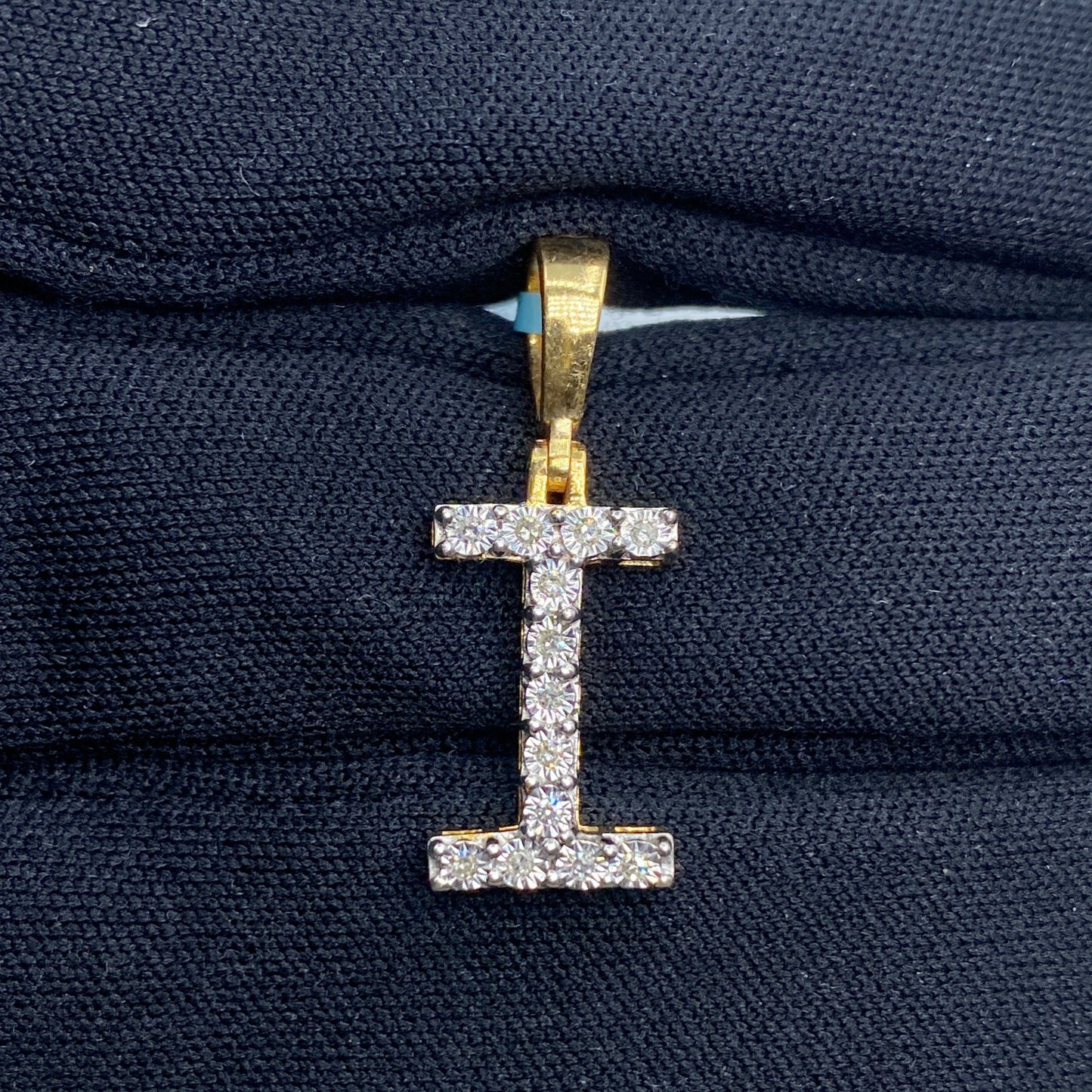 14k Single Stone Initial I Pendant