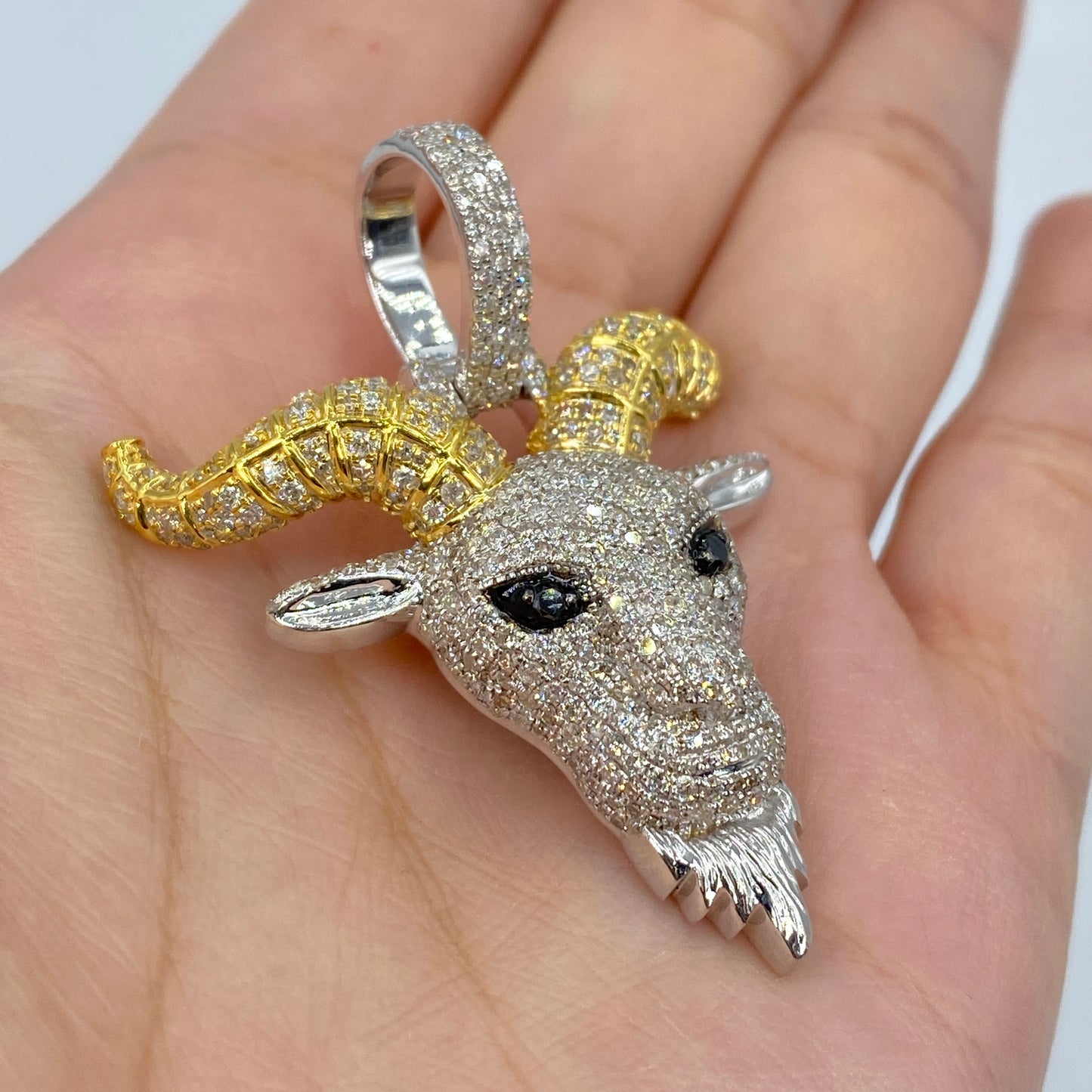 10K GOAT Diamond Pendant