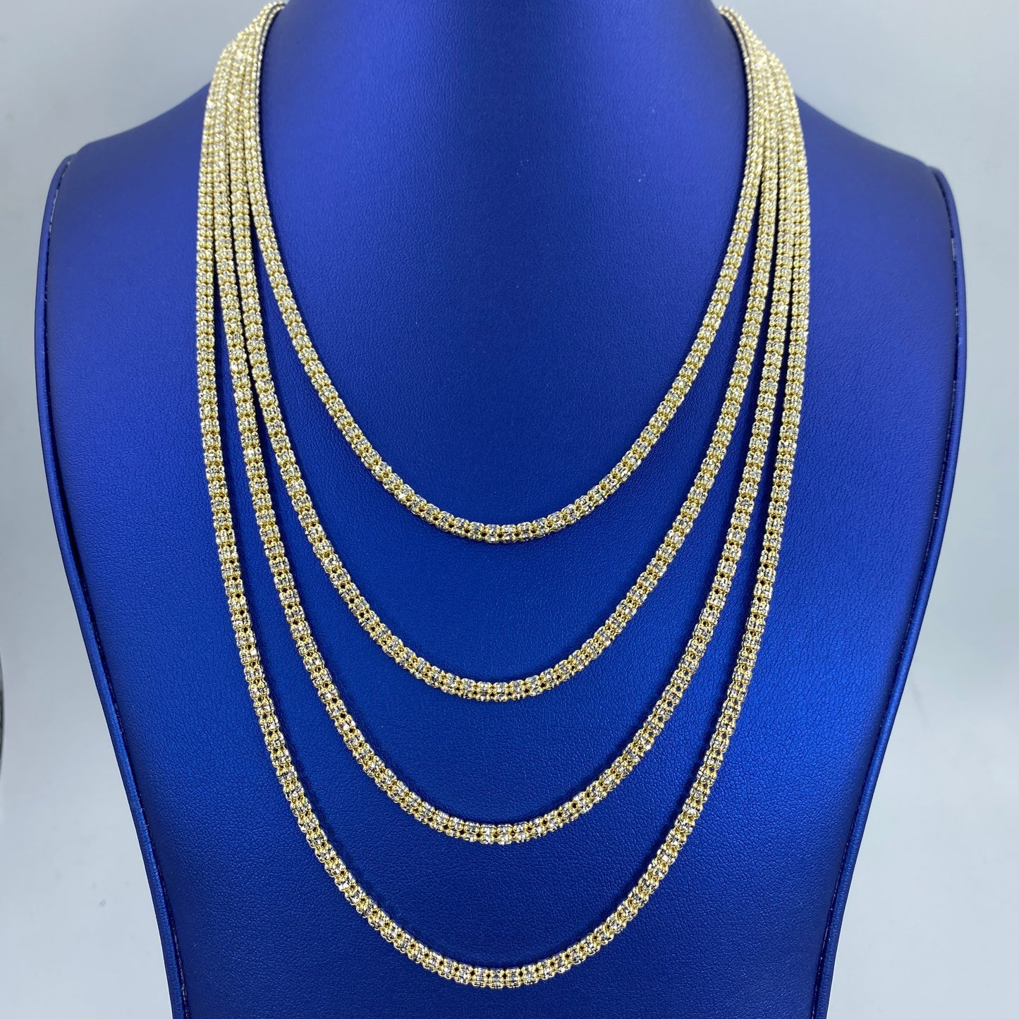 14K Ice Chain in Yellow Gold 18-24" Full Collection