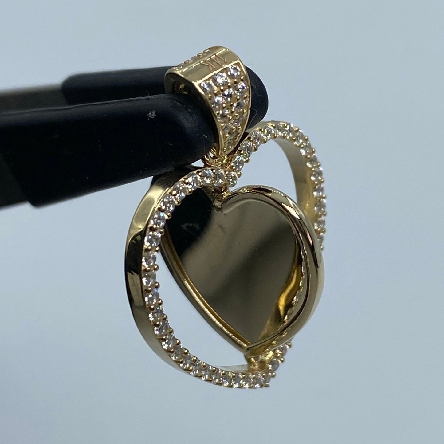 14K Spinning Heart Picture Photo Pendant
